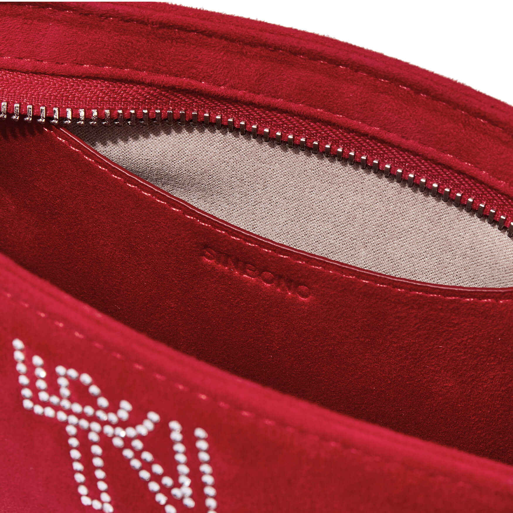 SINBONO Eva Shoulder Bag Red Faux Suede