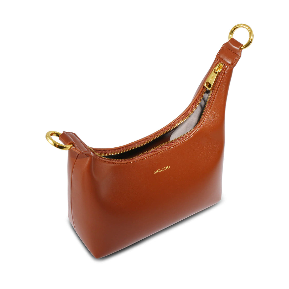 SINBONO Brown Leather Crossbody Shoulder Purse-Designed in USA 