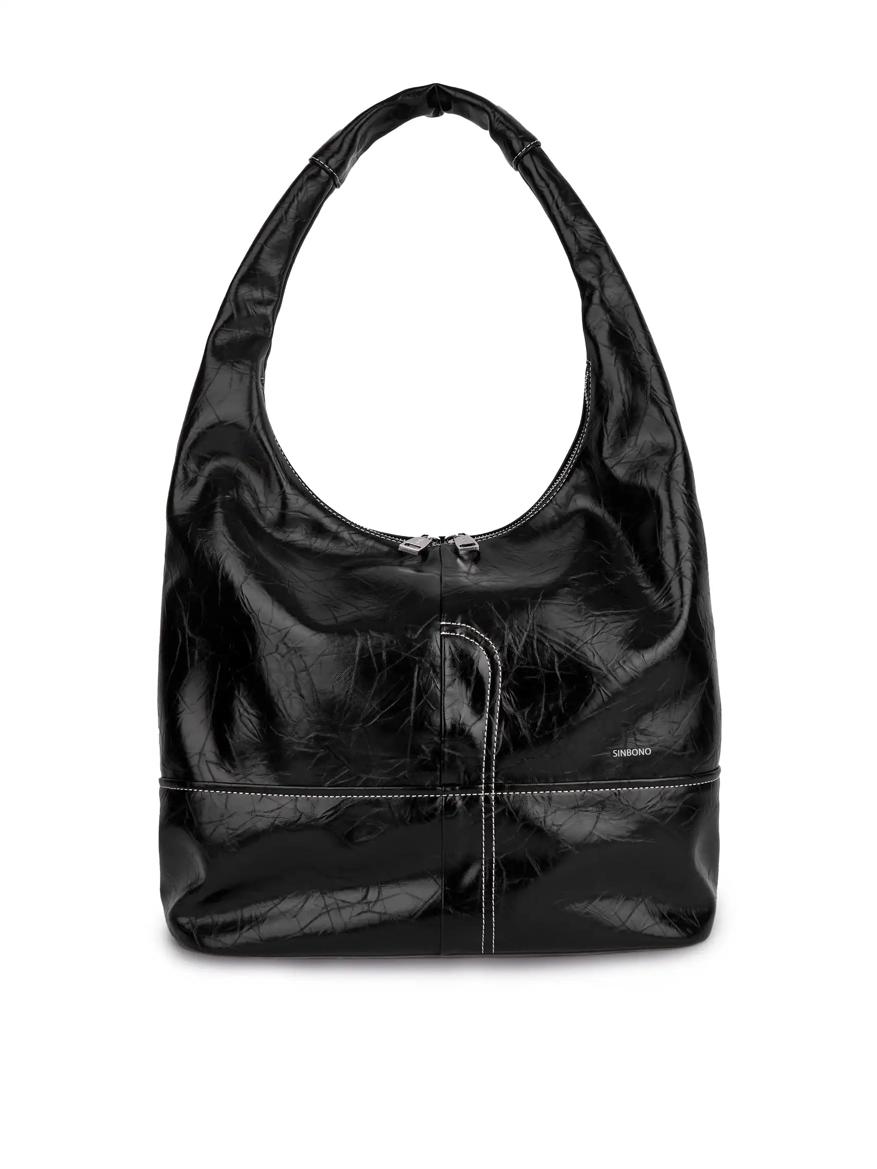 Berry Hobo Shoulder Bag  - Black