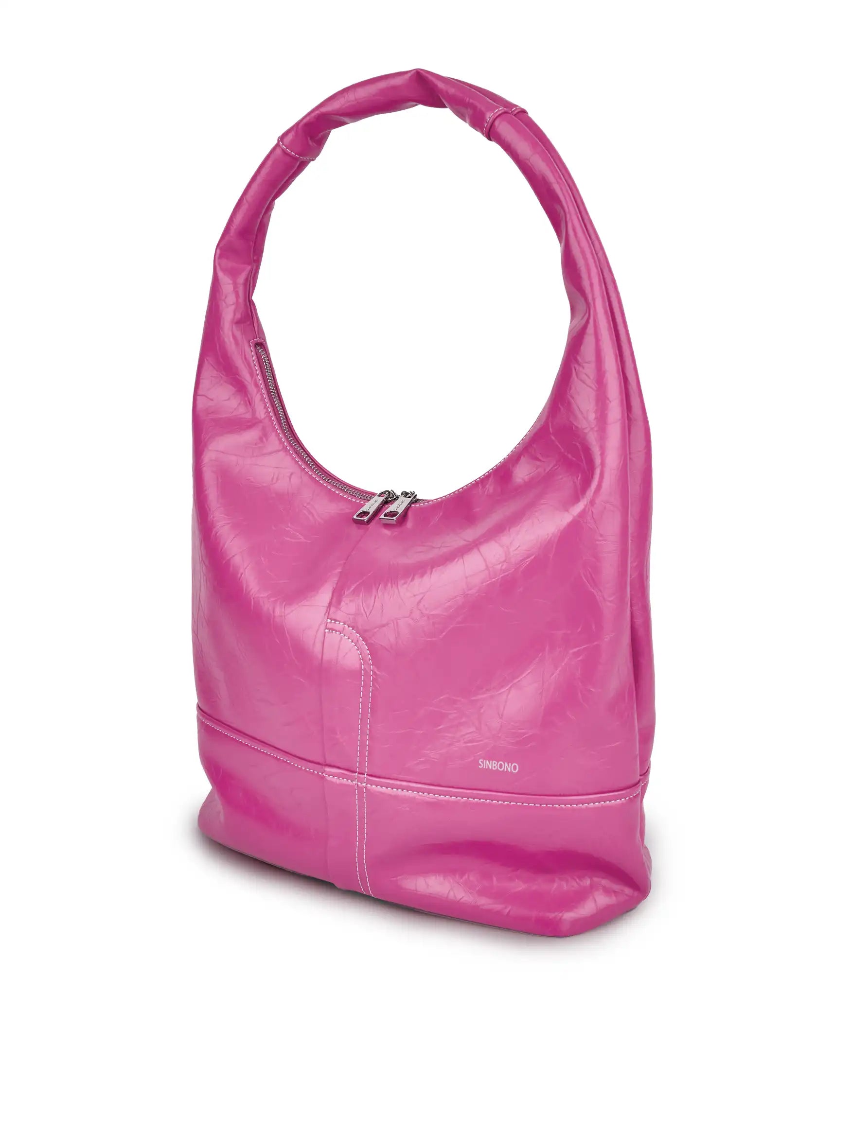 Berry Hobo Shoulder Bag  - Bright Pink