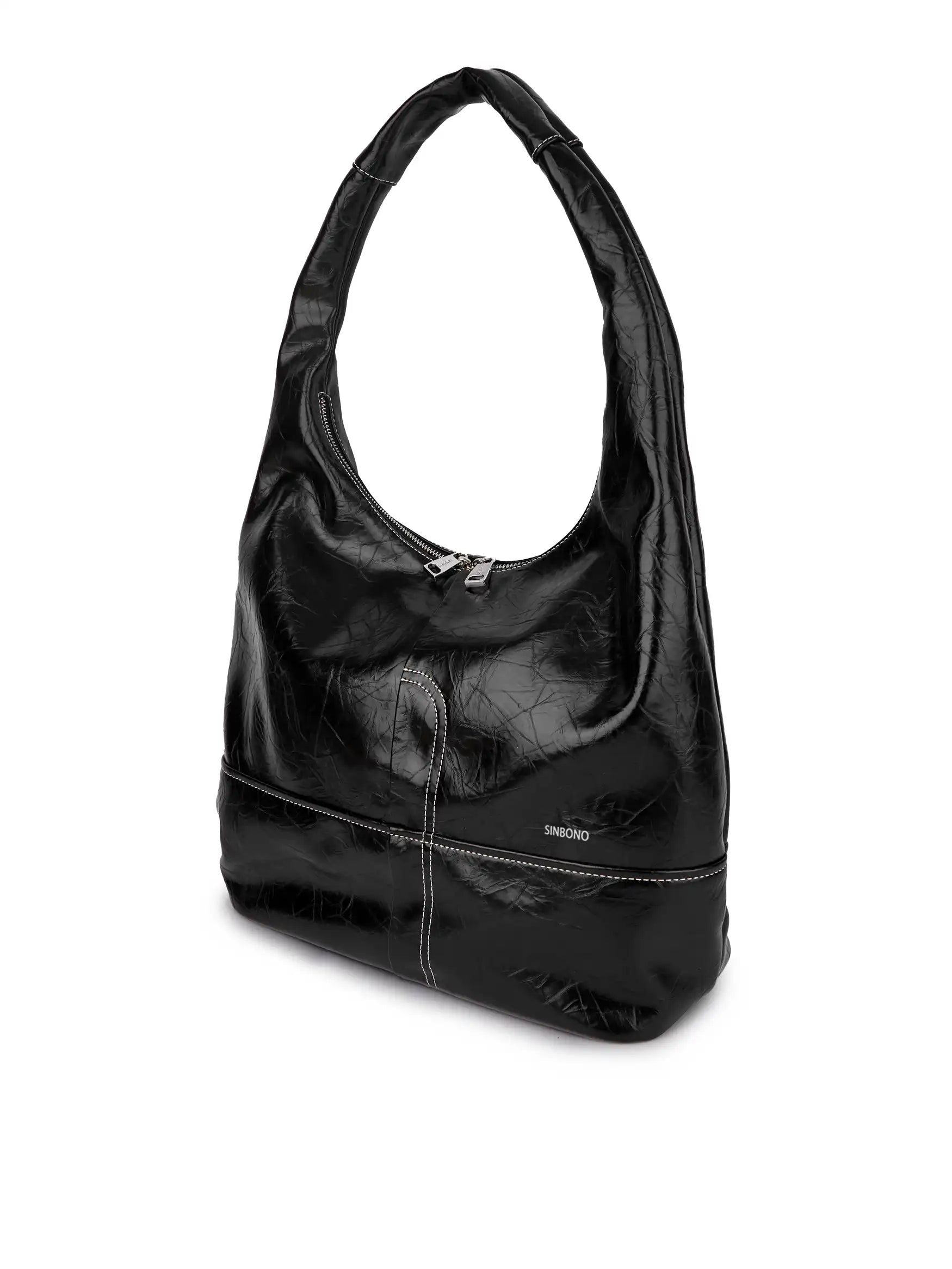Berry Hobo Shoulder Bag  - Black