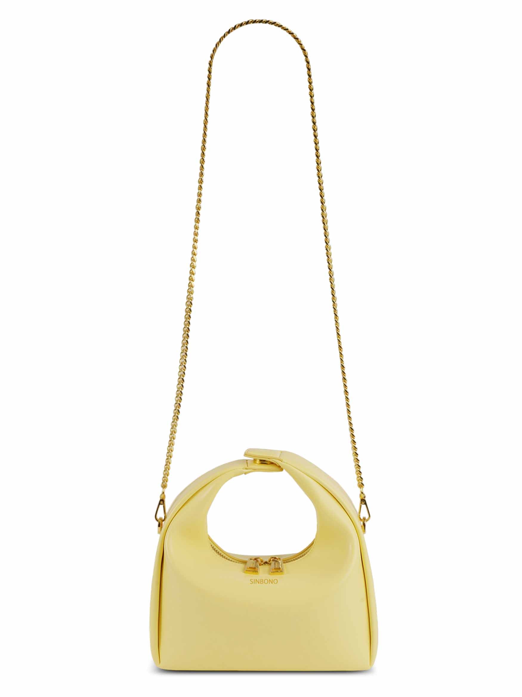 Medium Vienna Top Handle  Crossbody Bag  - Light Yellow