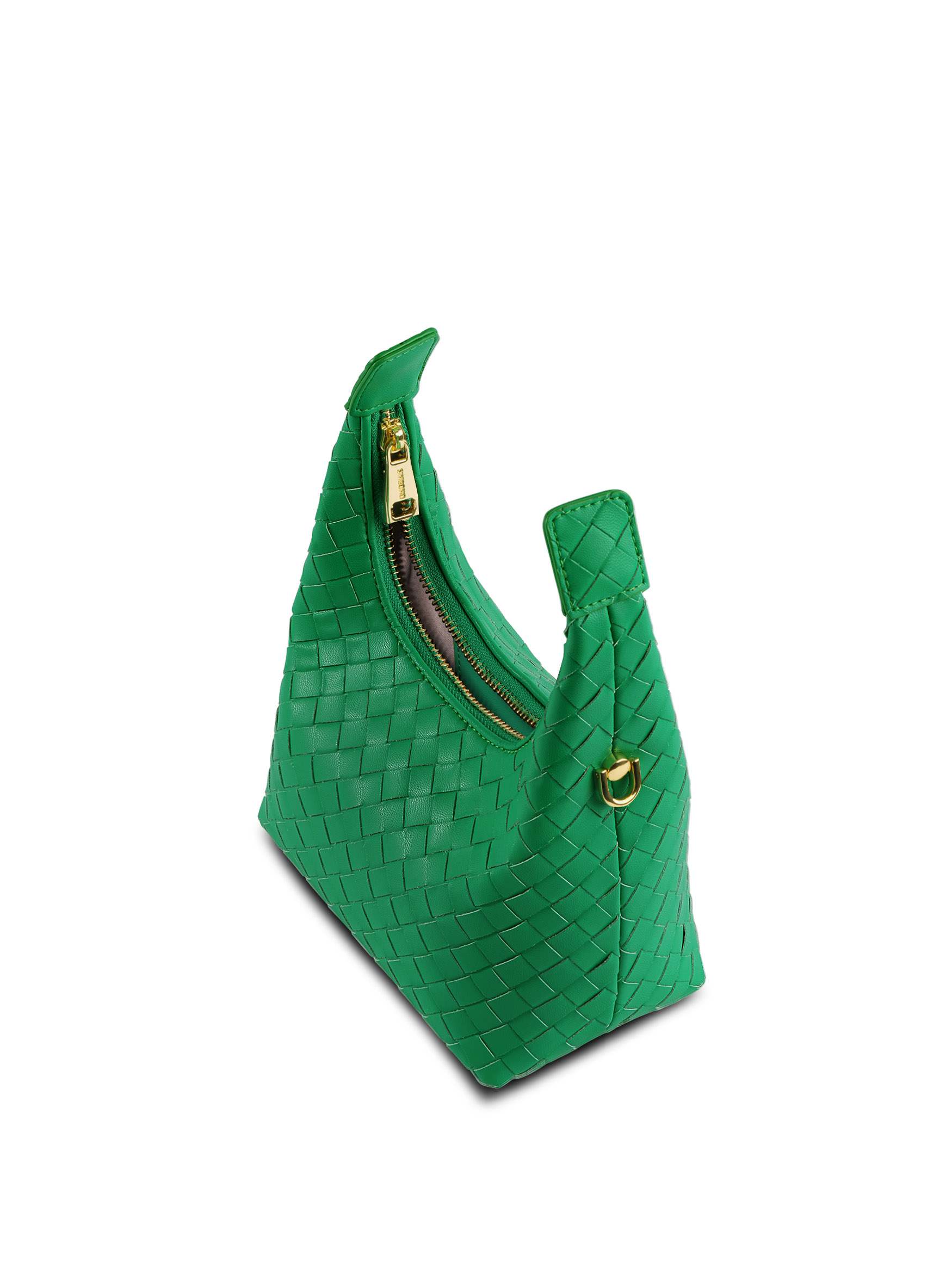 Vienna Top Handle Crossbody Bag - Green Braided