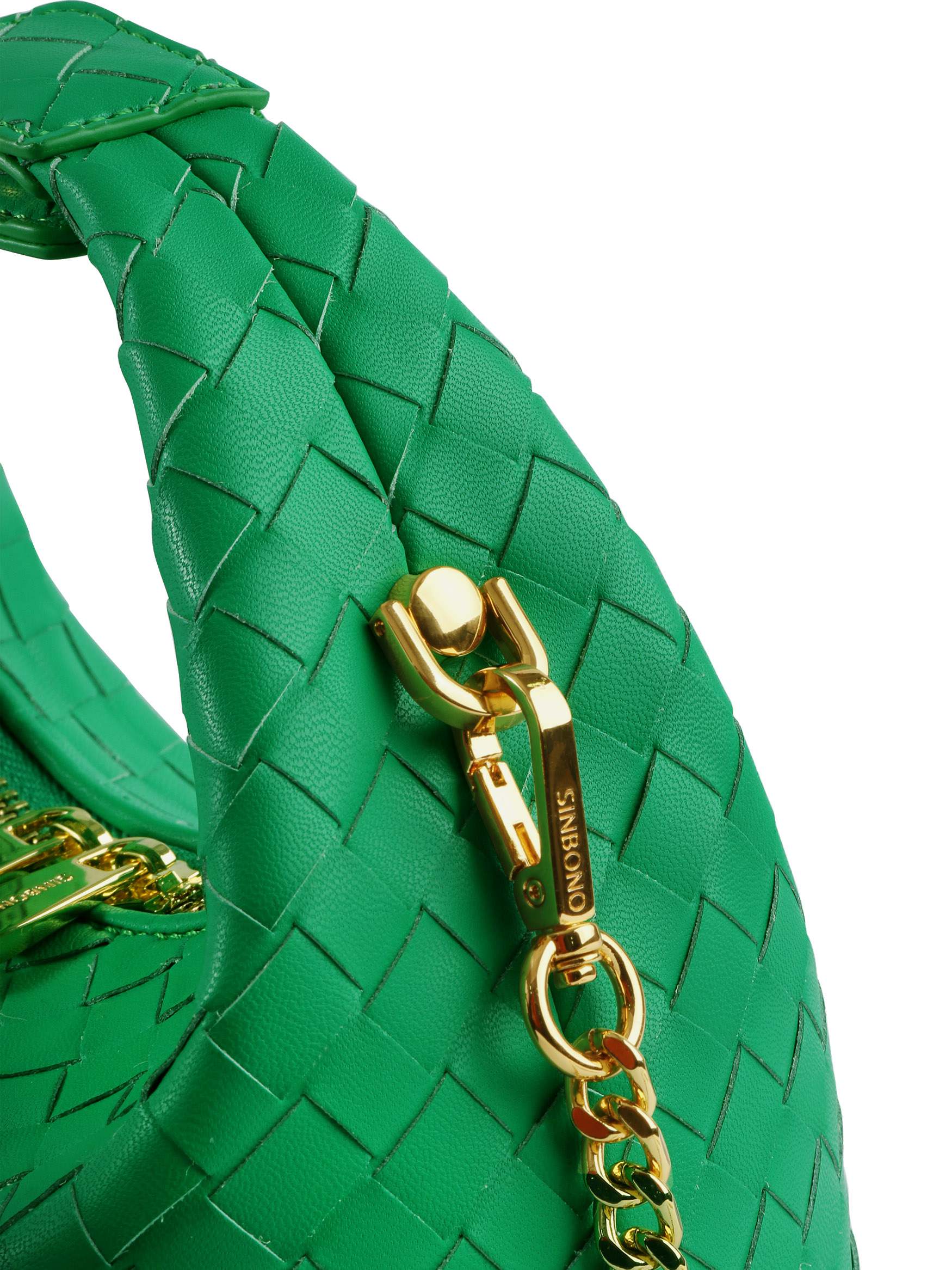 Vienna Top Handle Crossbody Bag - Green Braided