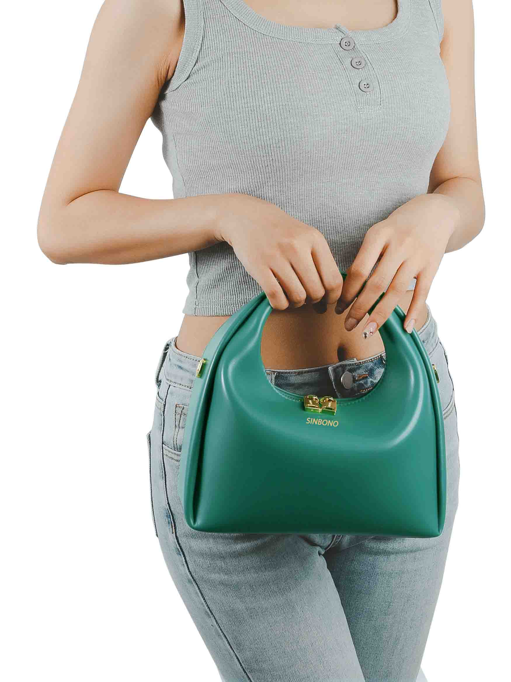 Medium Vienna Top Handle Crossbody Bag - Green