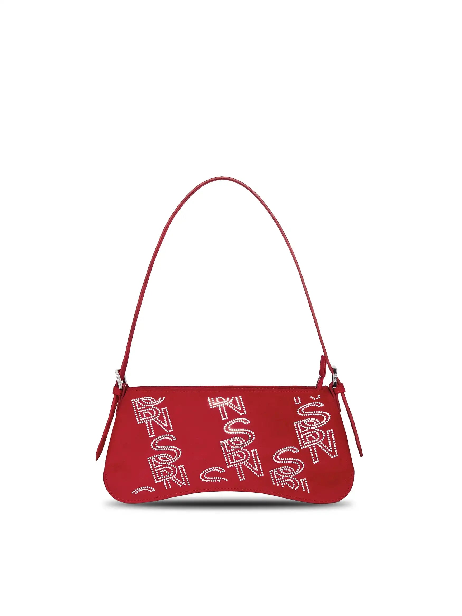 Eva Shoulder Bag  - Red Faux Suede