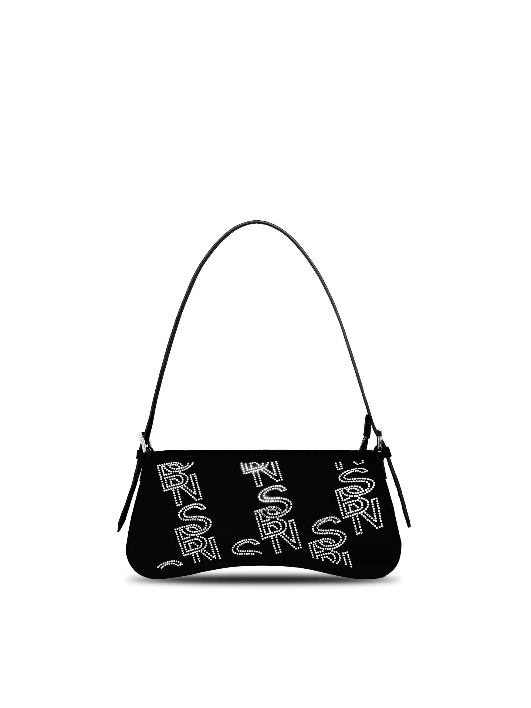 Eva Shoulder Bag  - Black Faux Suede