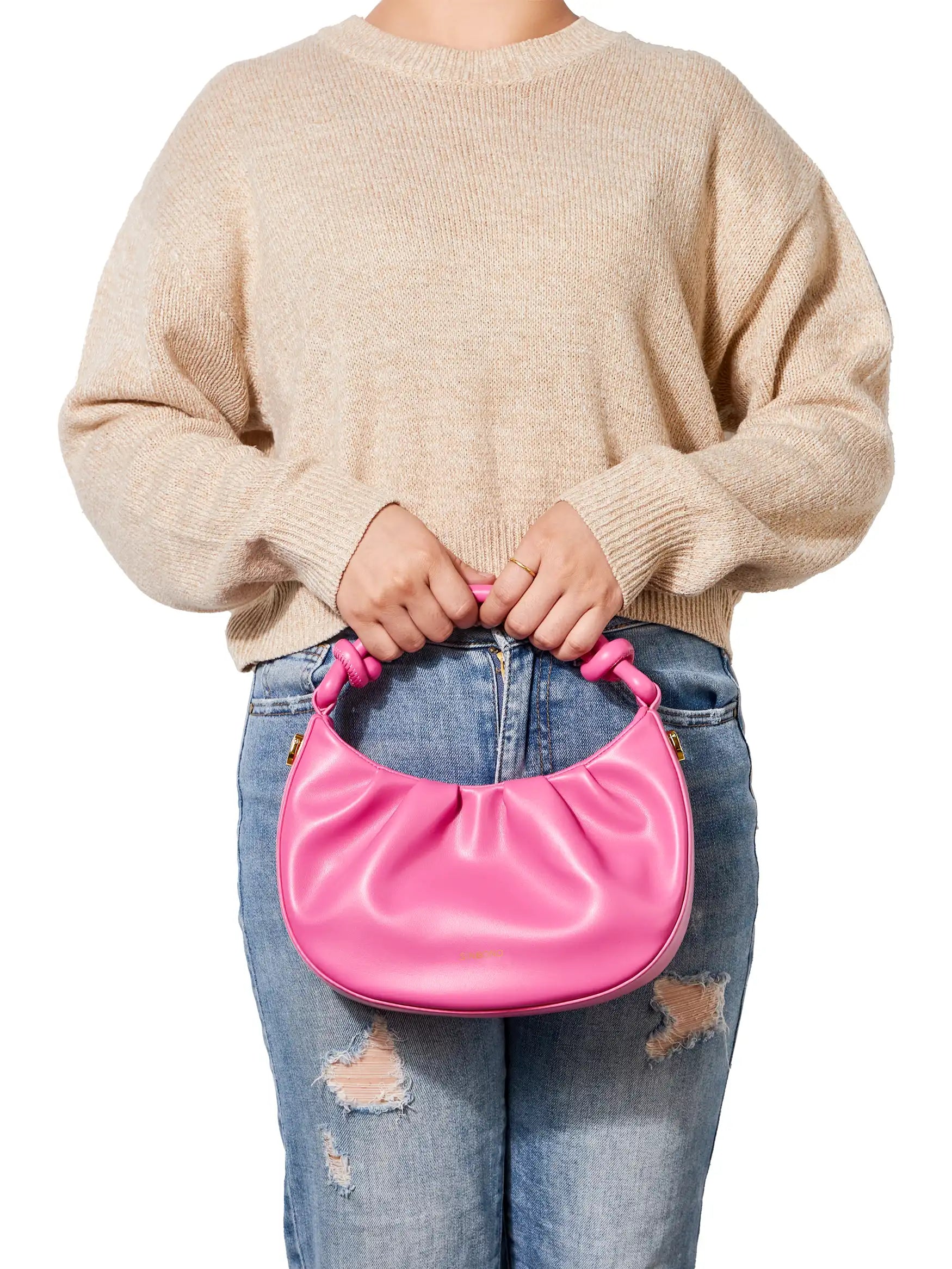 Cate Top Handle Crossbody Bag  - Bright Pink