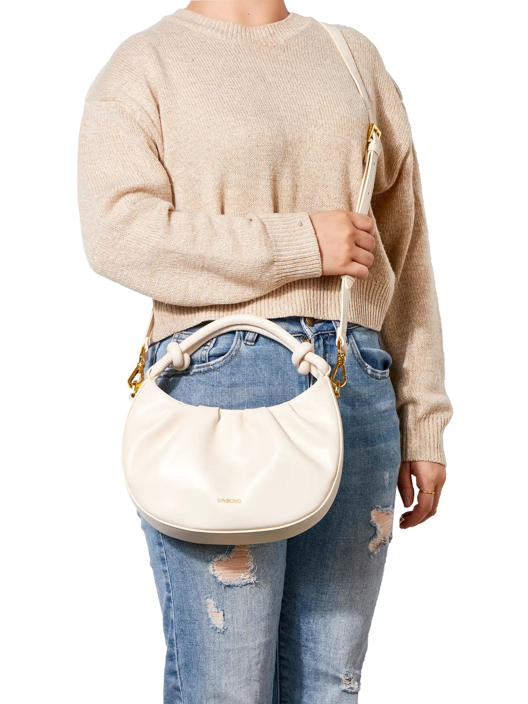 Cate Top Handle Crossbody Bag - Ivory