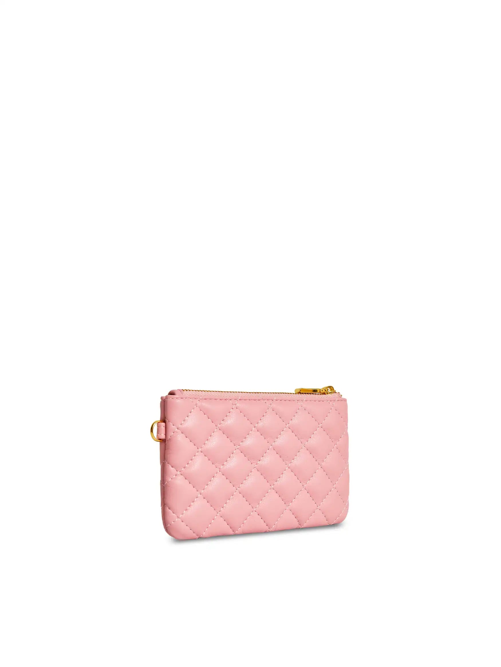 Coin Purse in Pink Vegan Leather - Side Angle