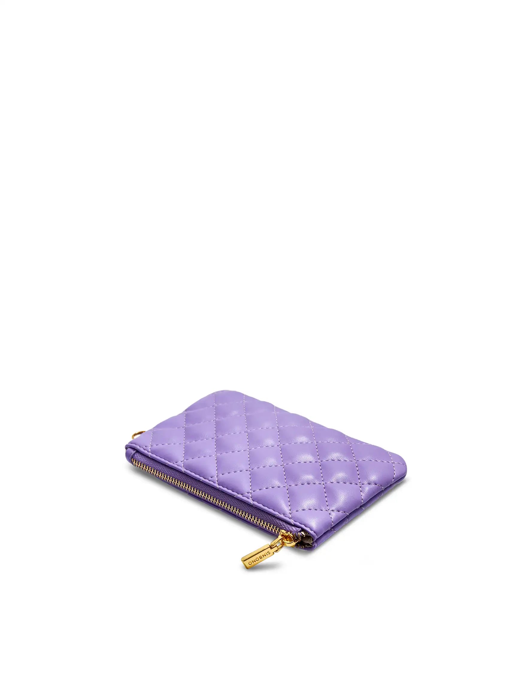 Coin Purse in Purple Vegan Leather -  Detail