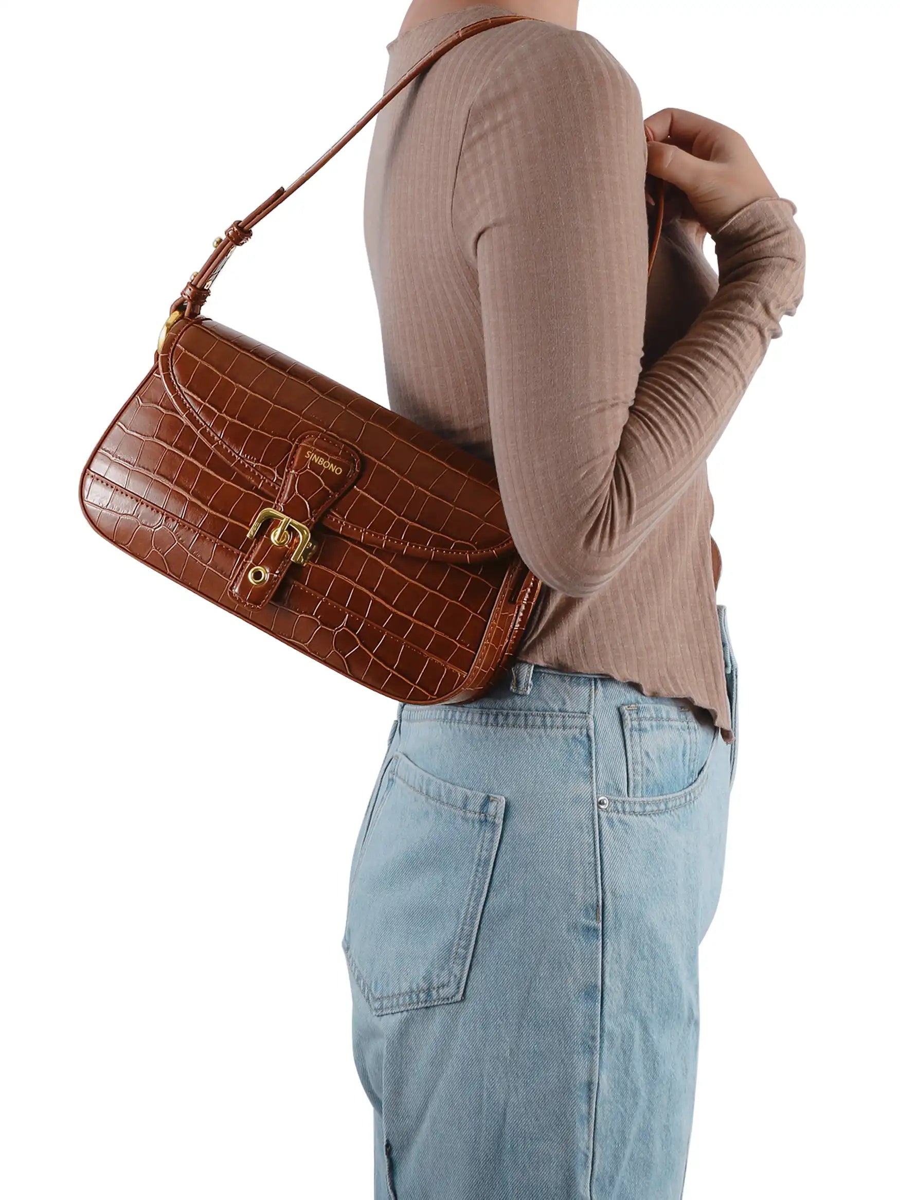Fiona Shoulder Bag -  Brown