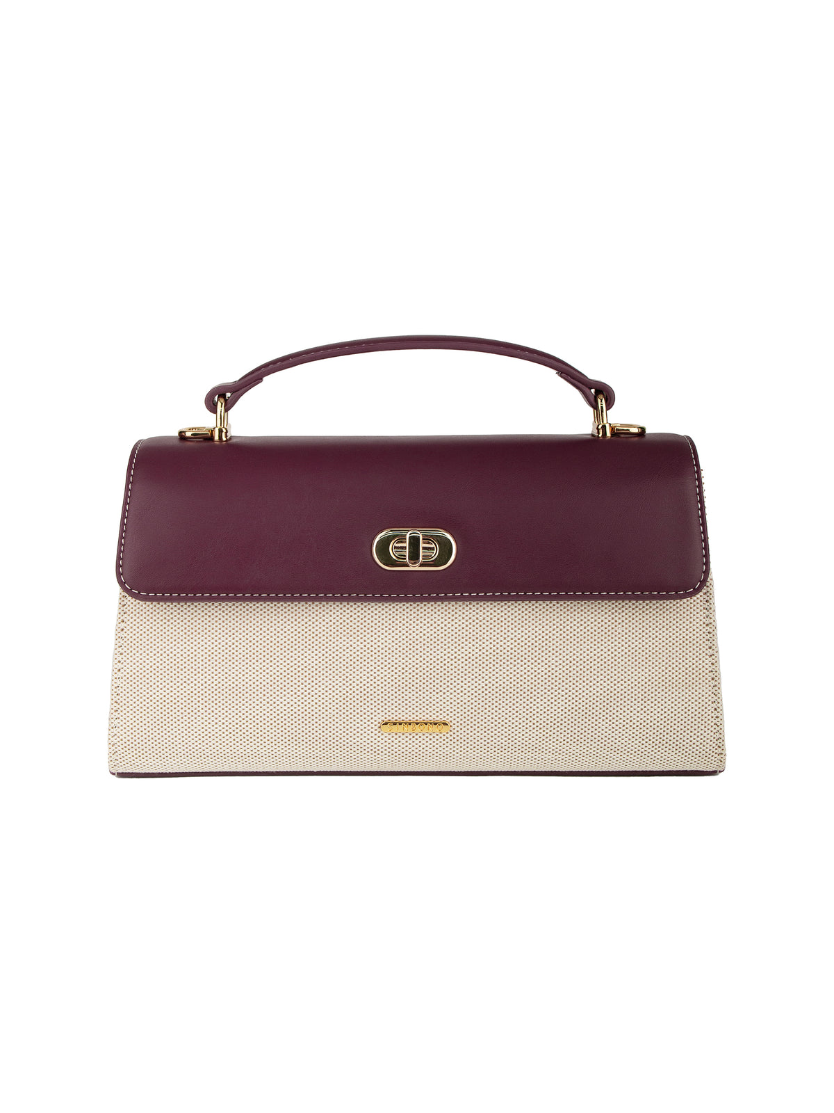 Maeve Shoulder Bag - Ivory with red