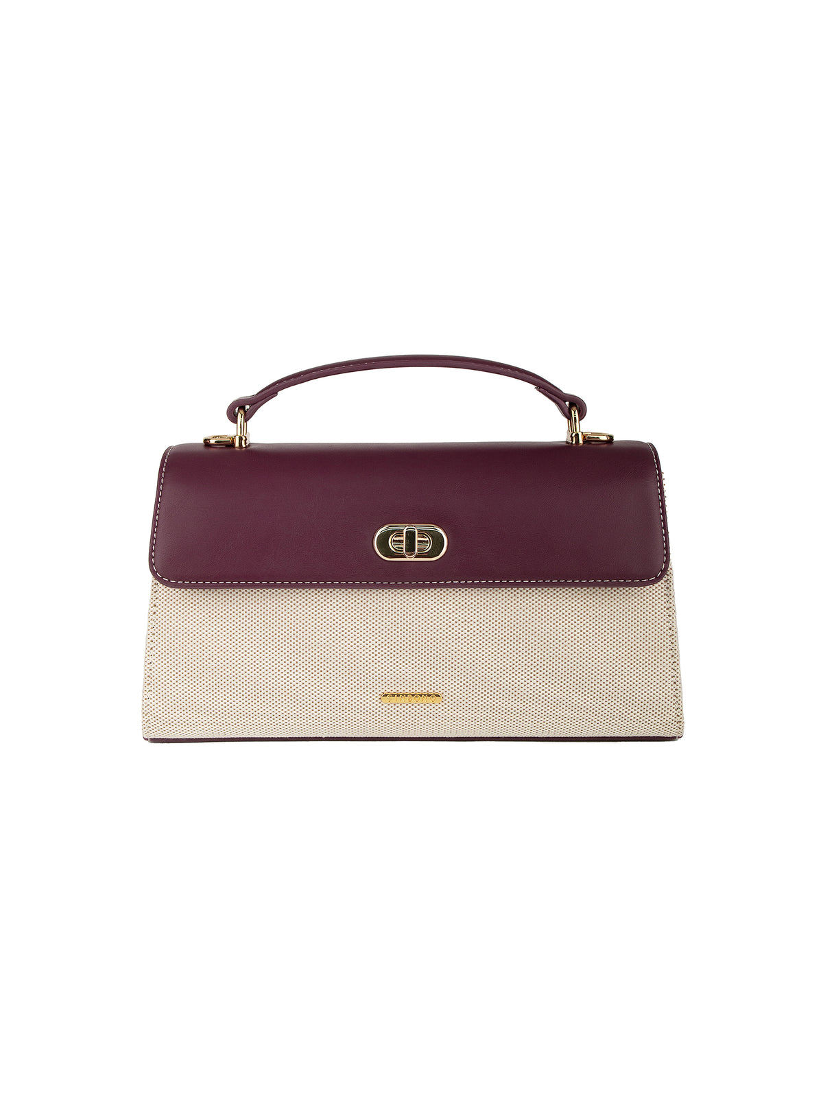 Maeve Shoulder Bag - Ivory with red