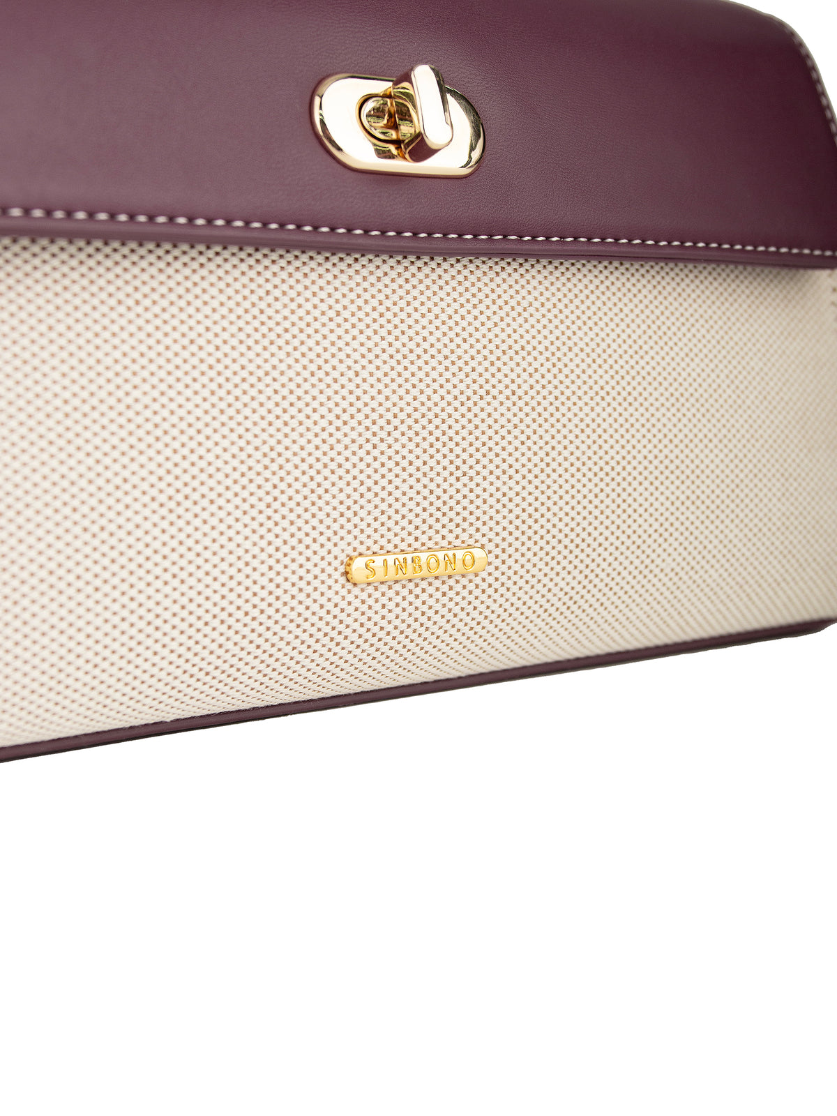 Maeve Shoulder Bag - Ivory with red