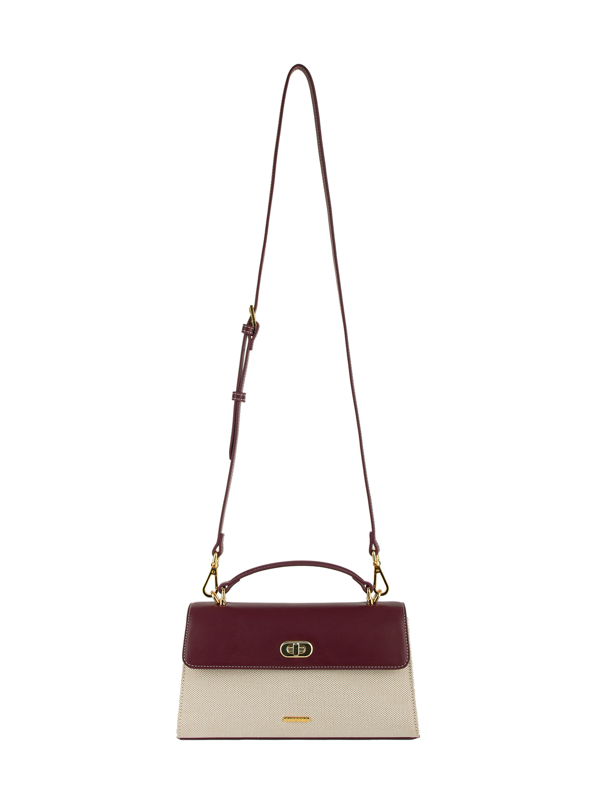 Maeve Shoulder Bag - Ivory with red