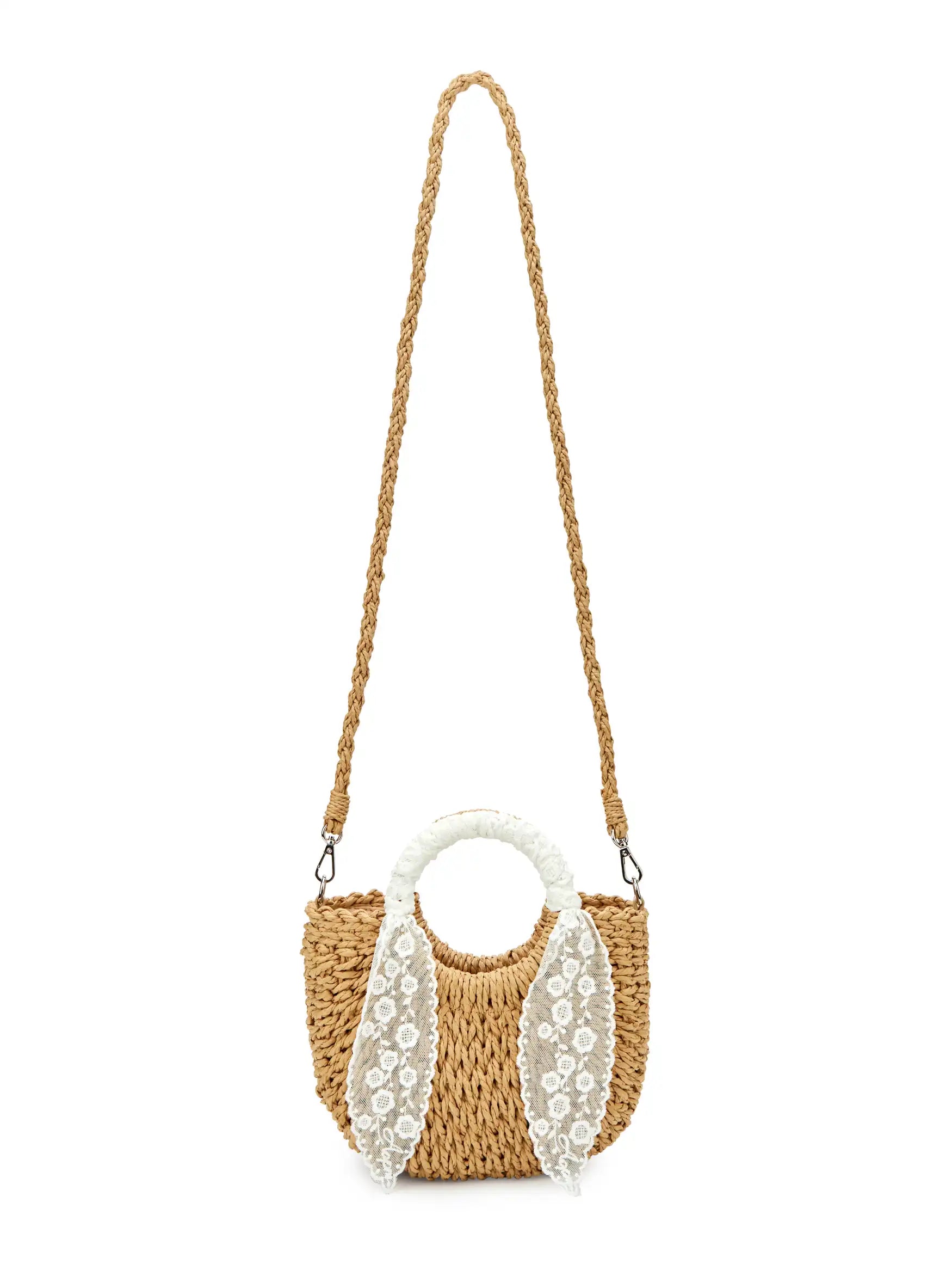 Fallon Top Handle Crossbody Bag - Beige