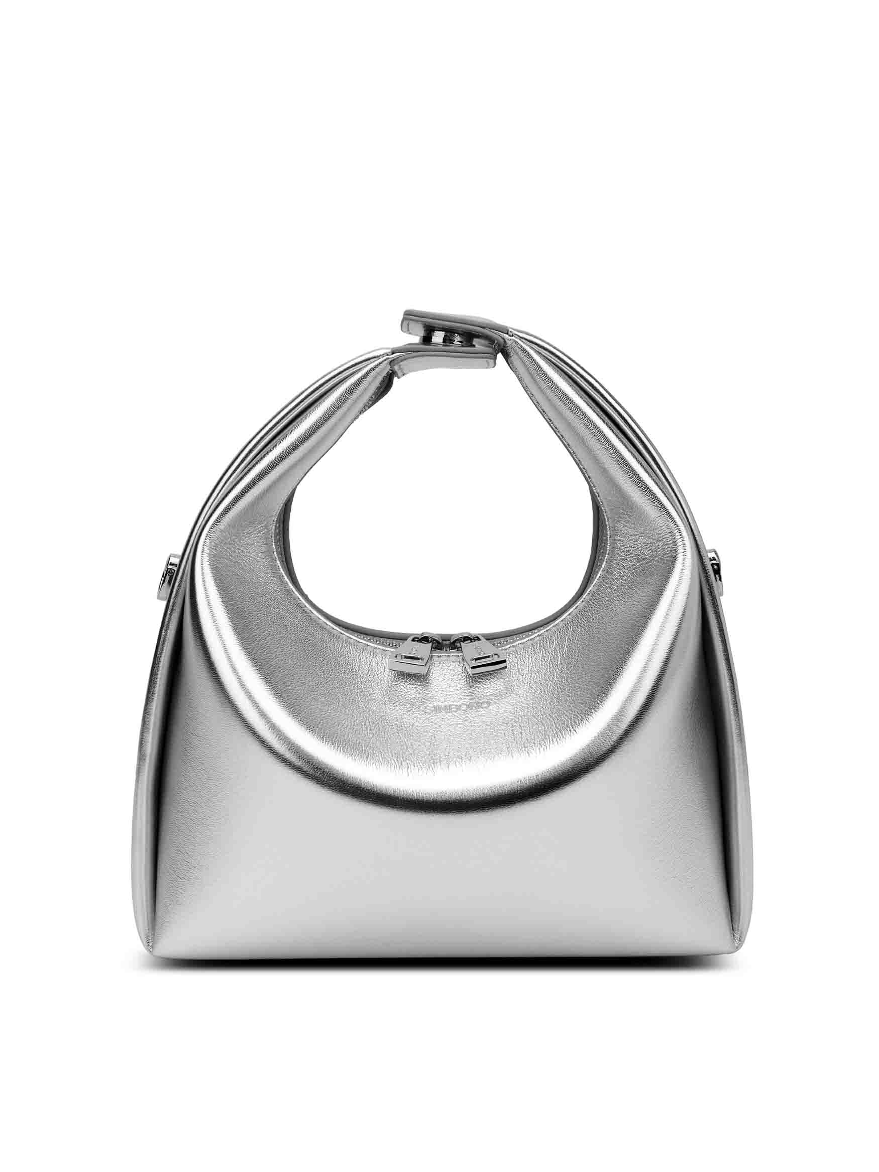 Medium Vienna Top Handle  Crossbody Bag  - Silver