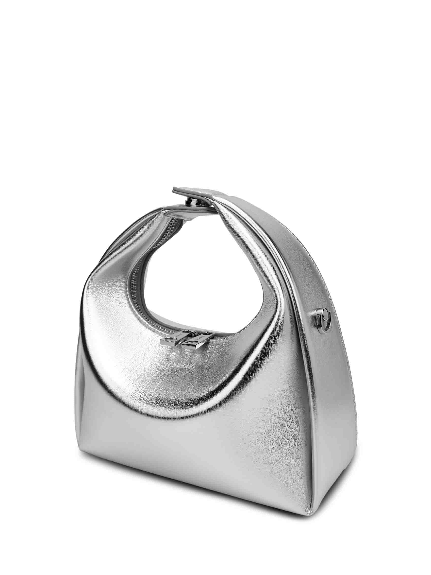 Medium Vienna Top Handle  Crossbody Bag  - Silver