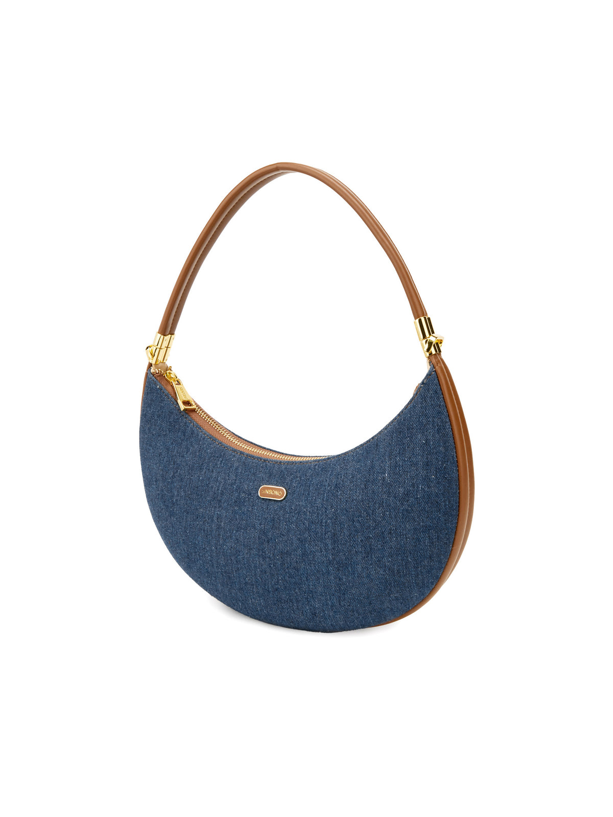 Zoey Shoulder Crossbody Bag - Dark Blue&Brown