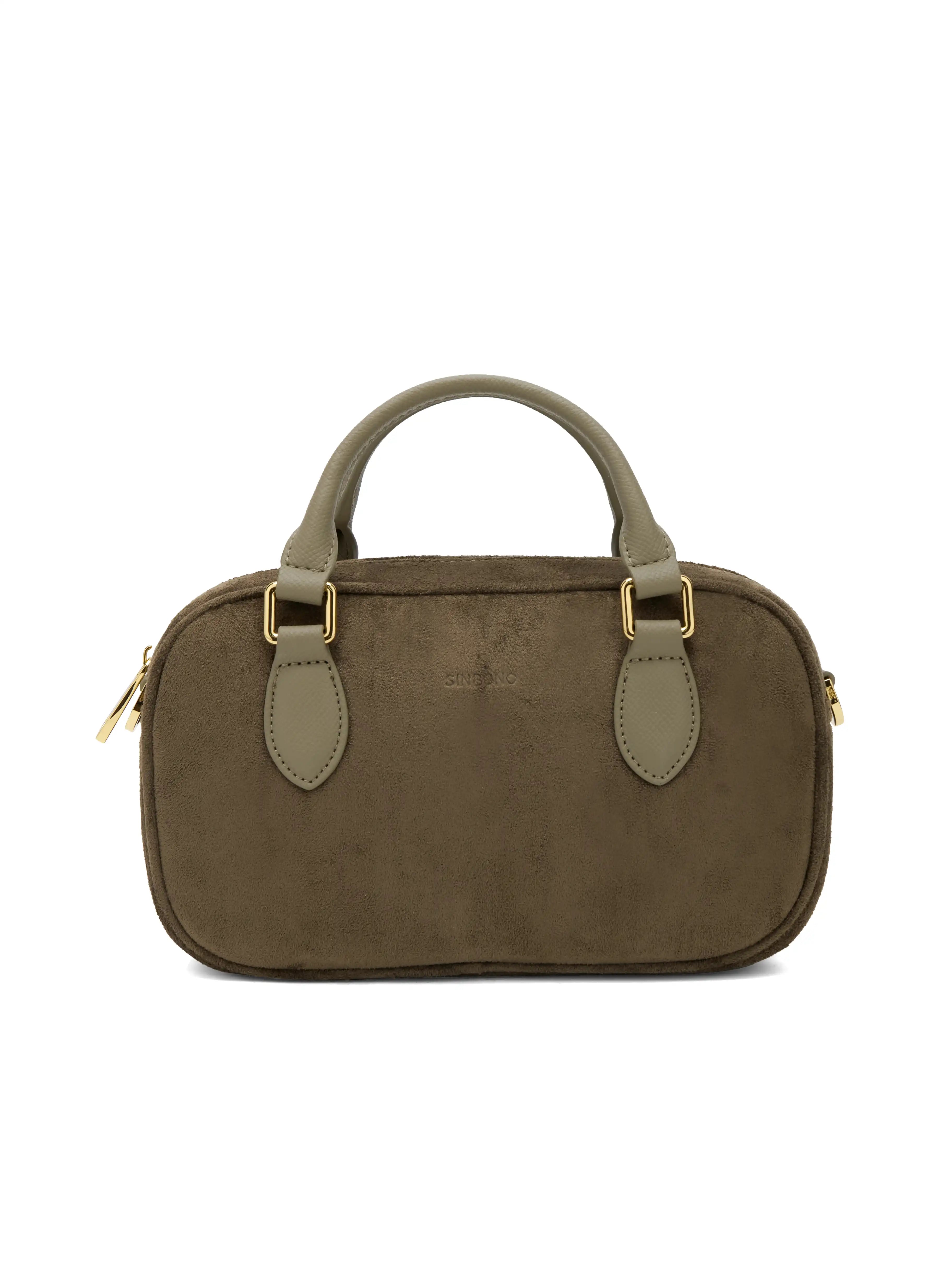 MCassandra Top Handle Crossbody Bag - Dark Green Fae Suede