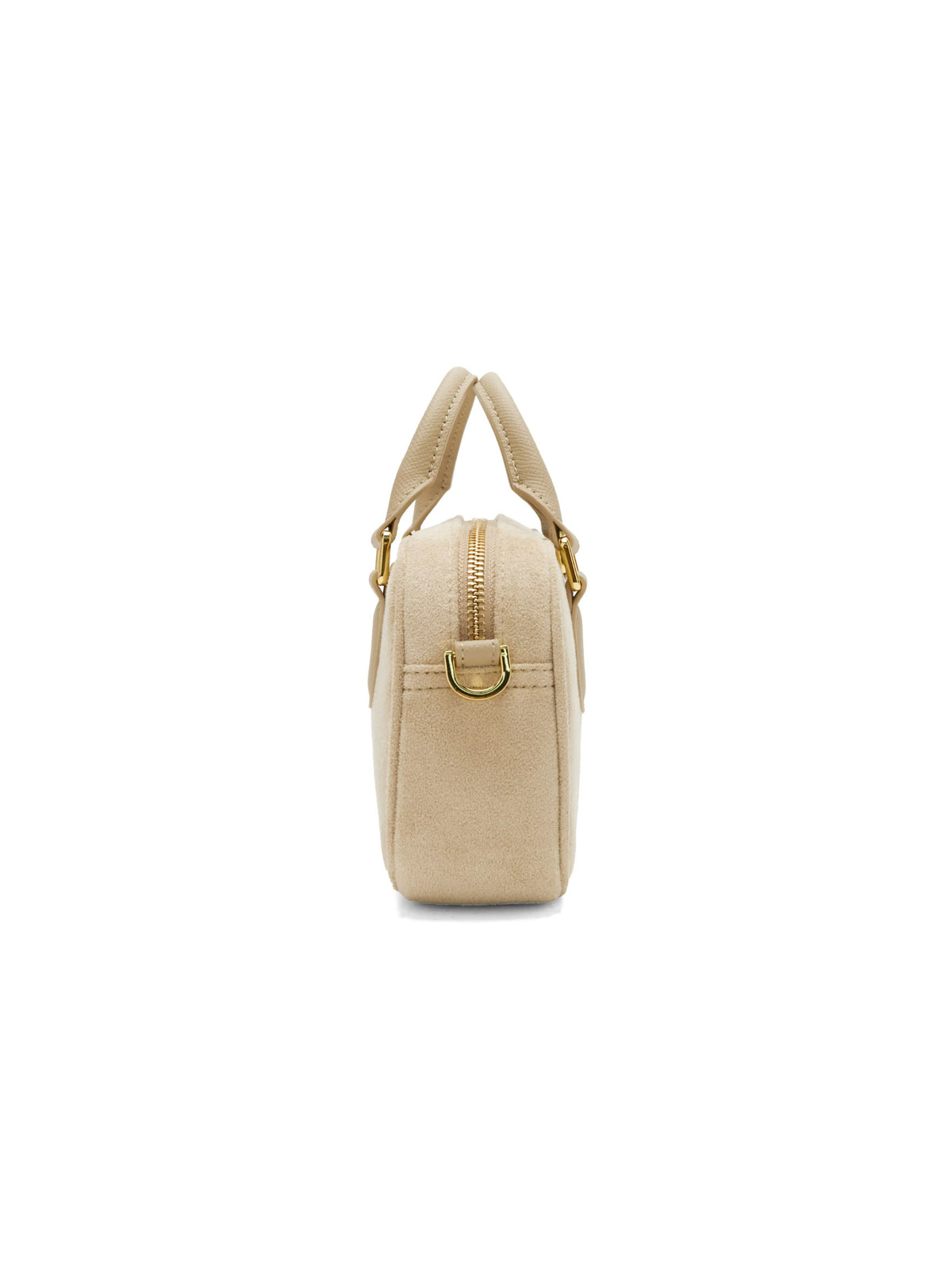 Cassandra Top Handle Crossbody Bag - Ivory Fake Suede