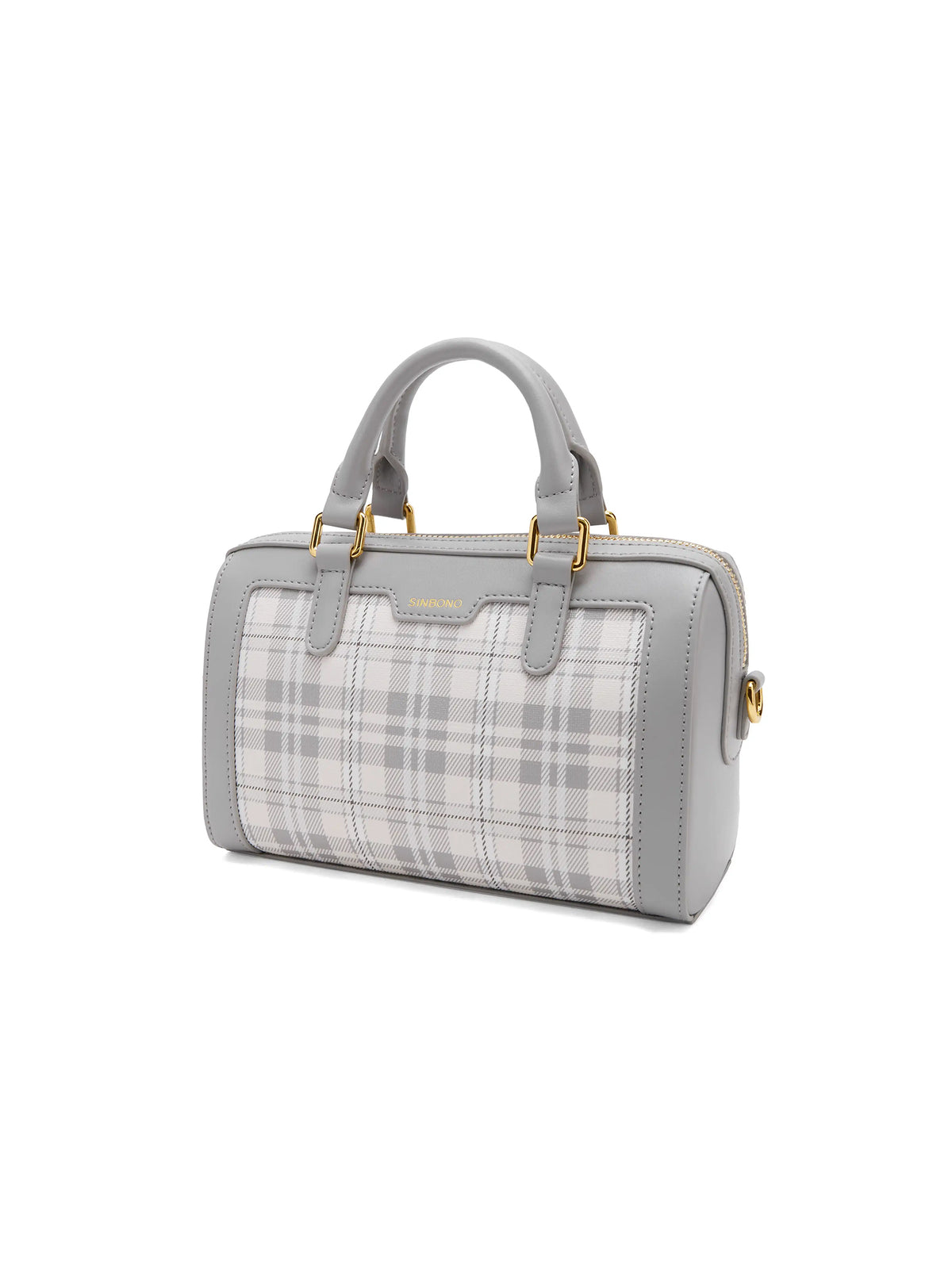 Juliet Top Handle Crossbody Bag - Gray Checkered