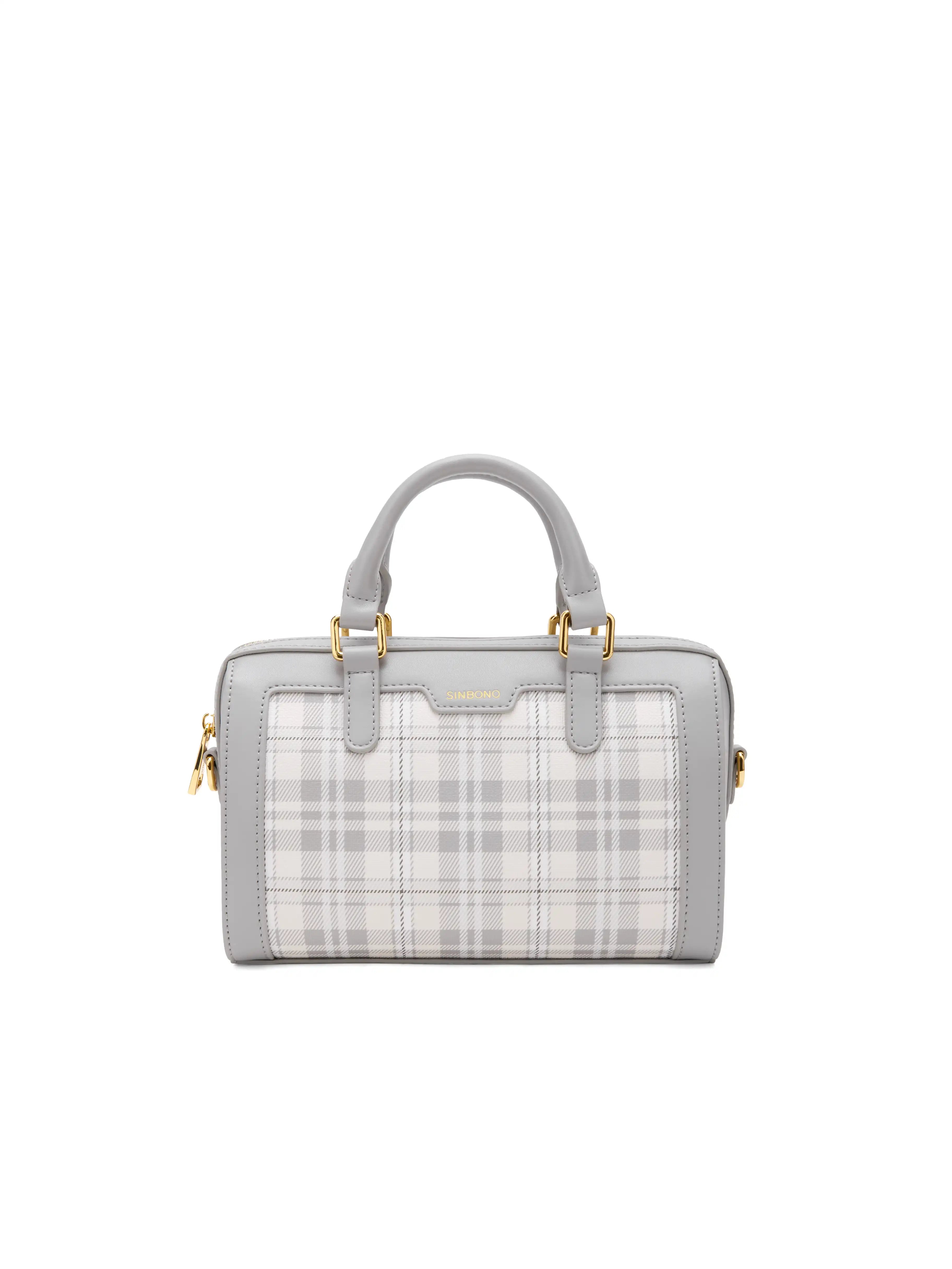 Juliet Top Handle Crossbody Bag - Gray Checkered