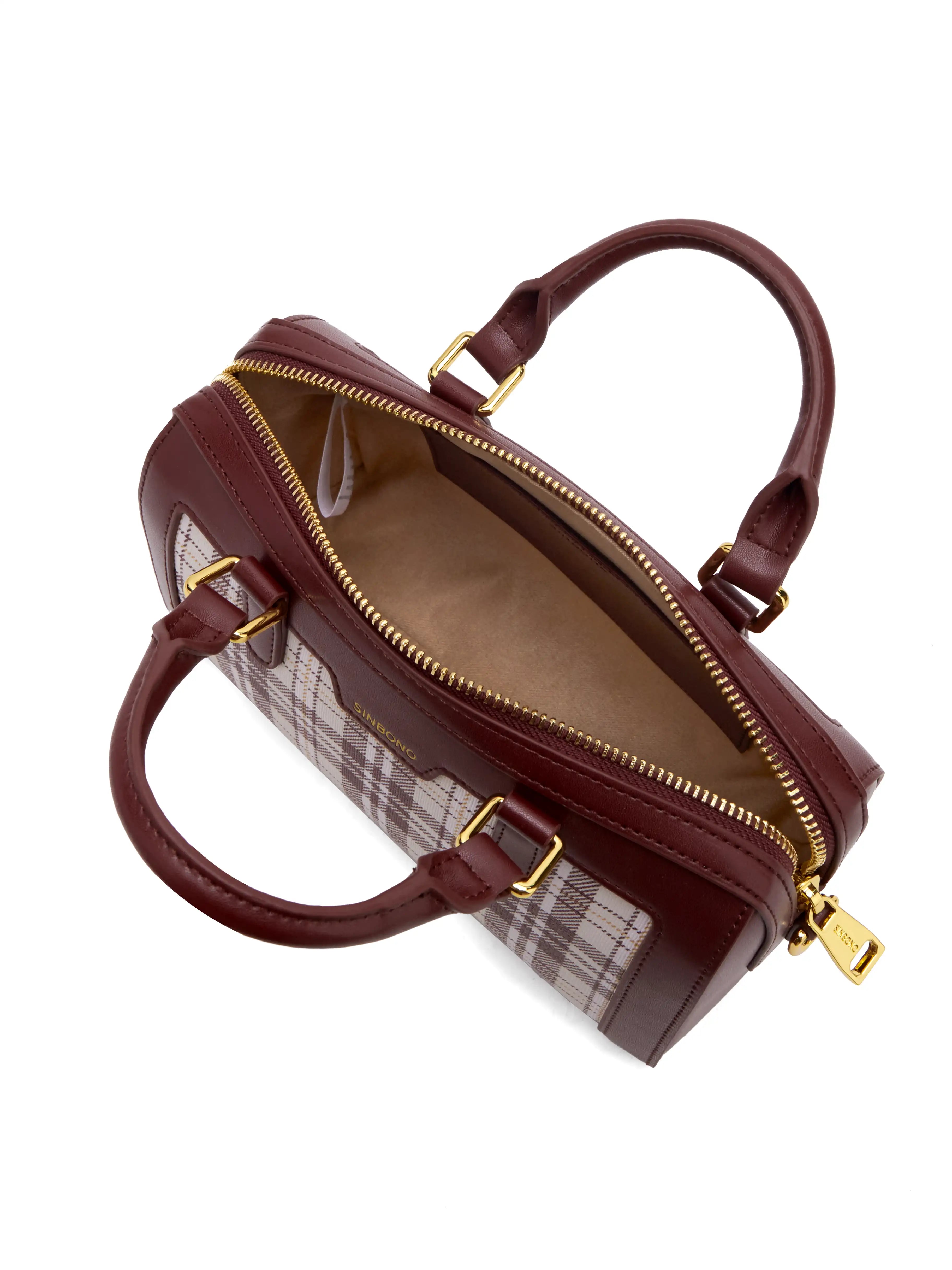 Juliet Top Handle Crossbody Bag - Red Checkered