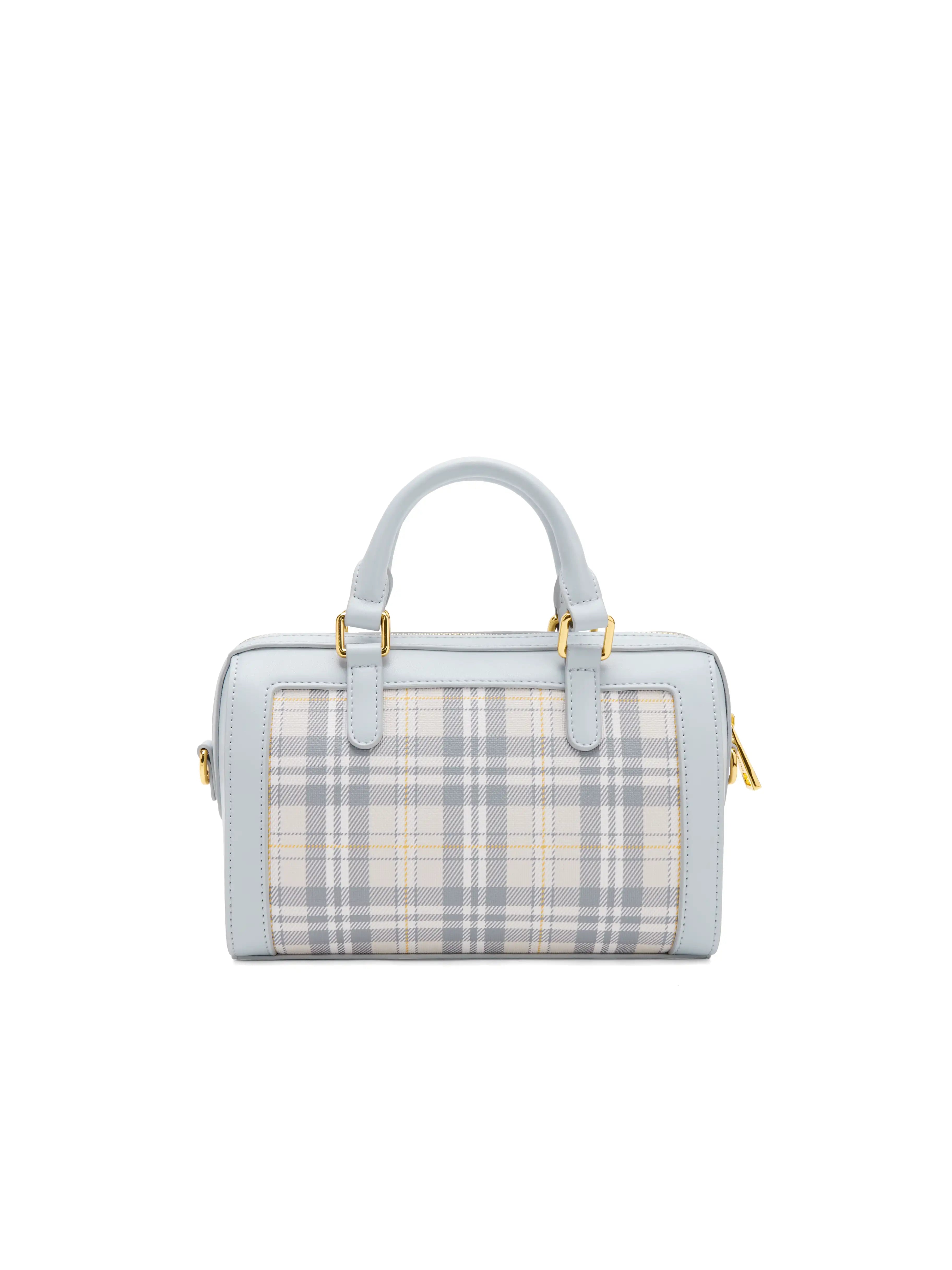 Juliet Top Handle Crossbody Bag -  Light blue Checkered