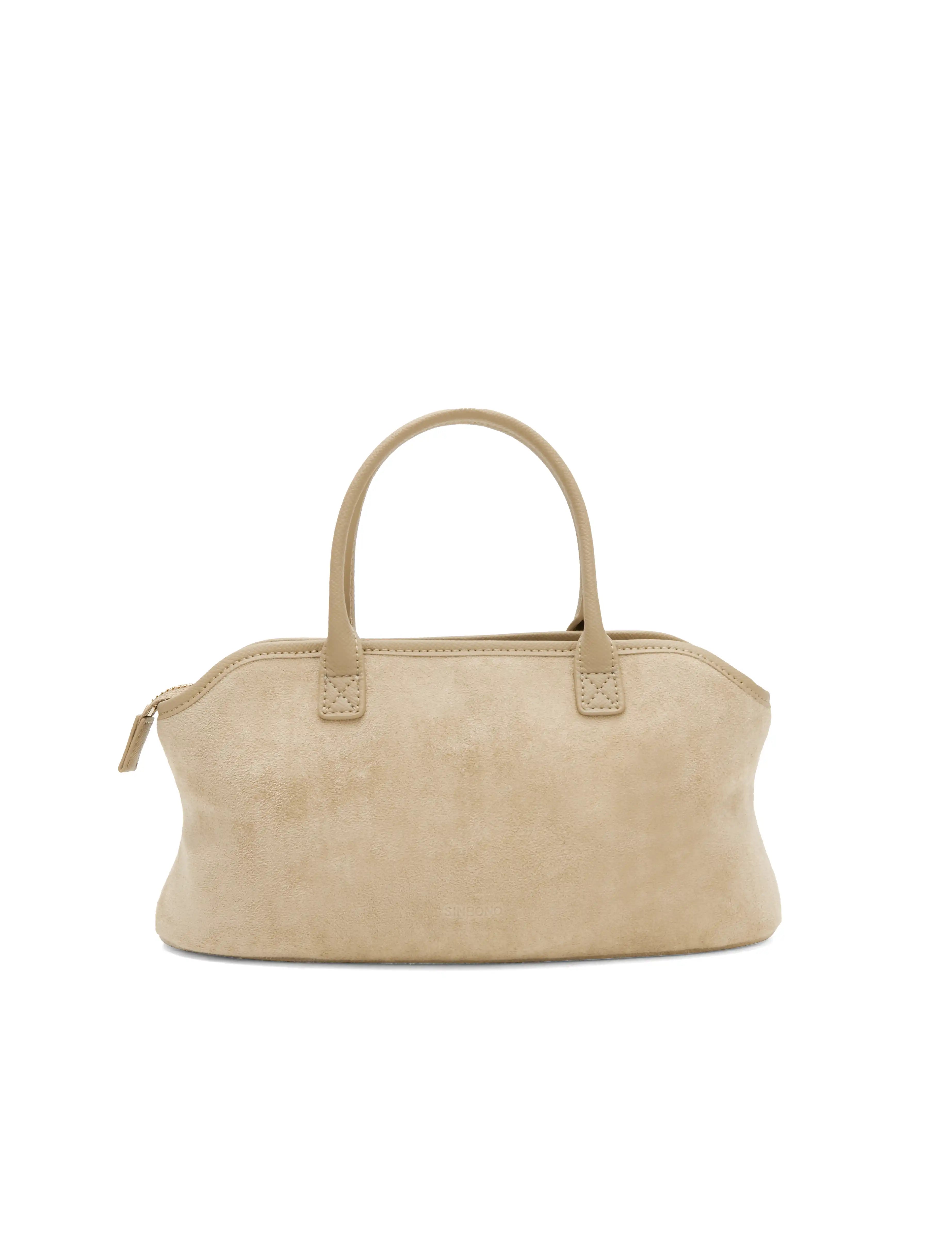 Mireille Top Handle Crossbody Bag - Ivory Fake Suede