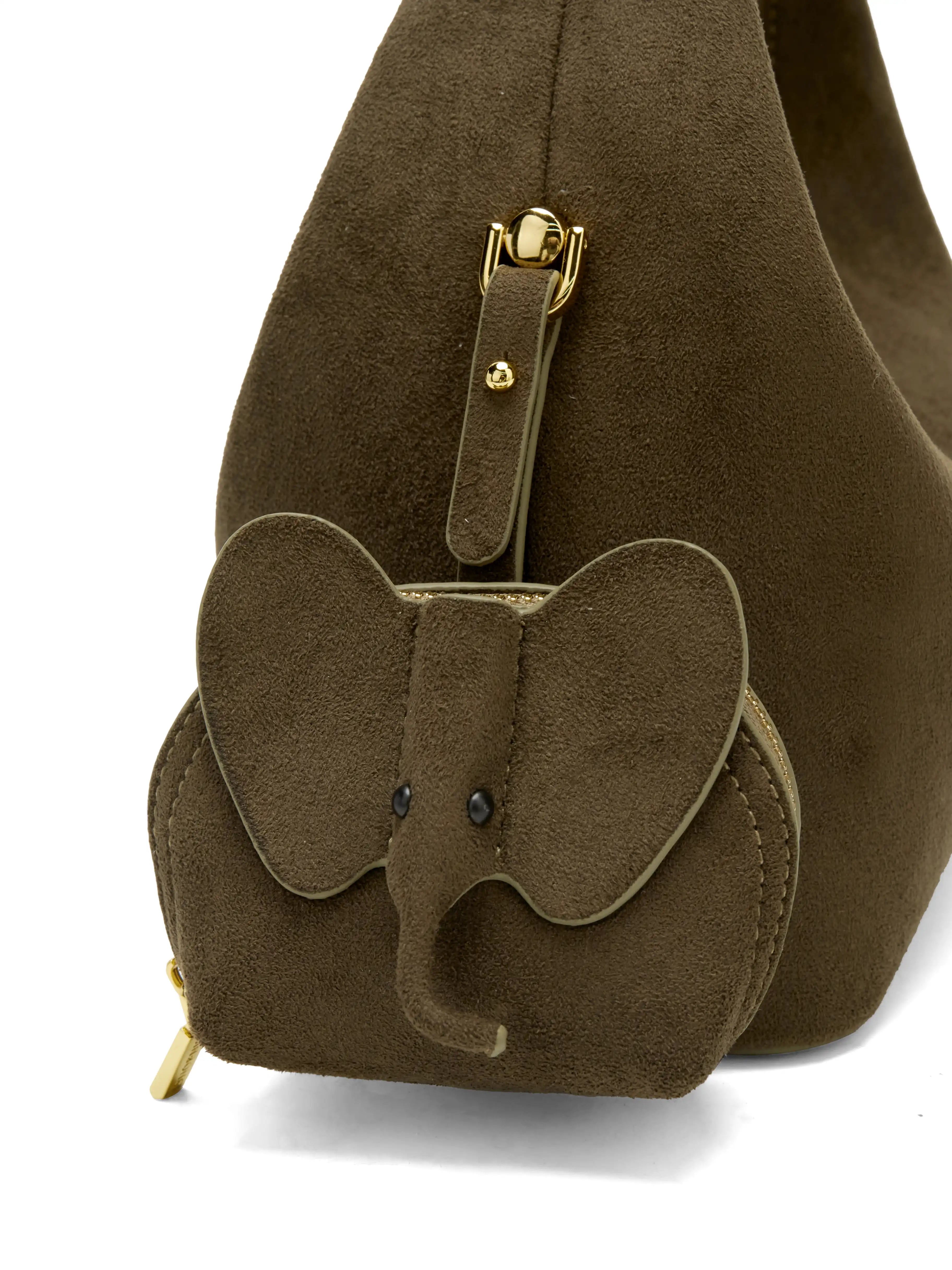 Vienna Top Handle  Crossbody Bag（2.0）- Dark Green Fake Suede