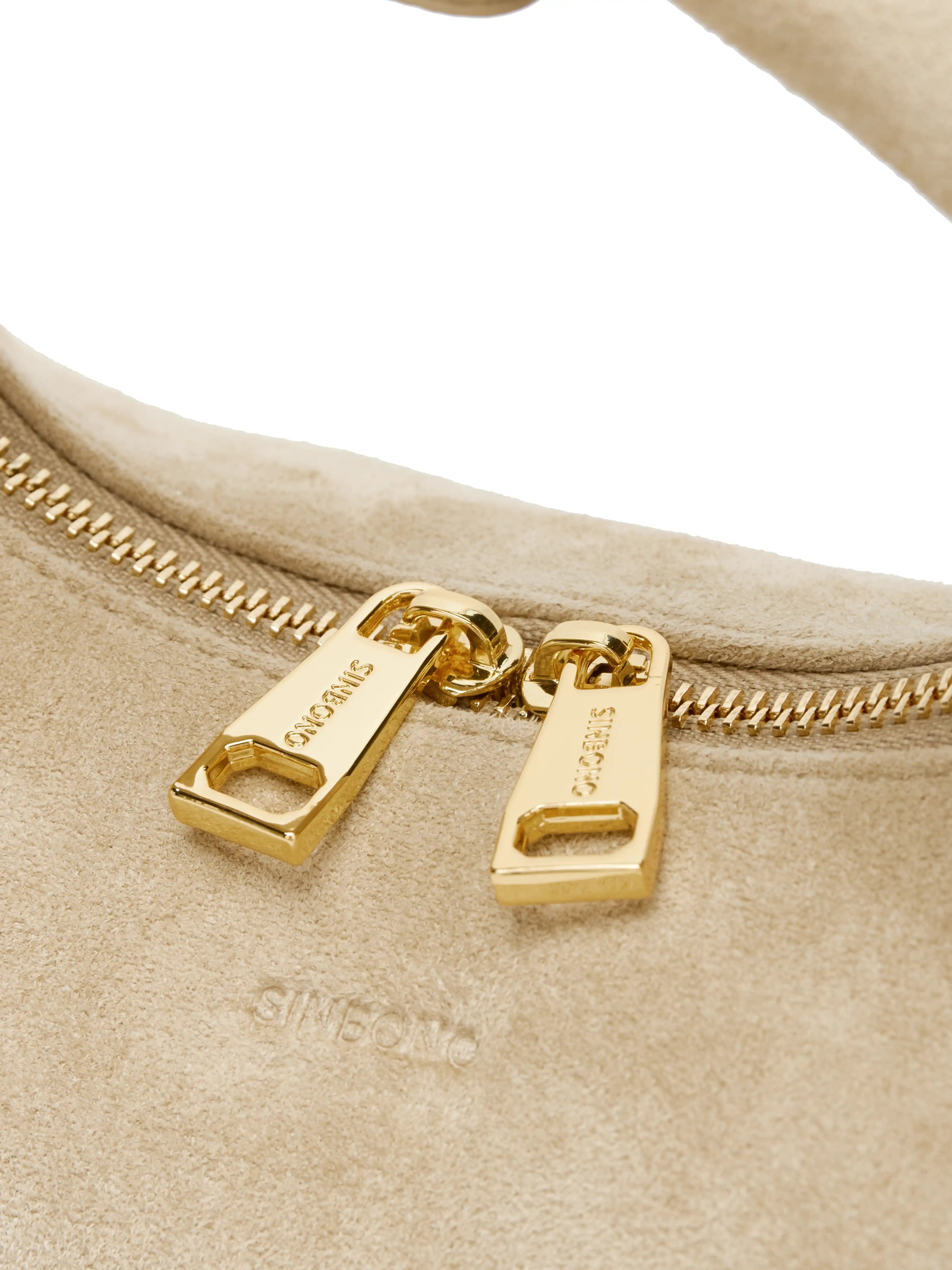 Vienna Top Handle  Crossbody Bag（2.0）-  Ivory Fake Suede