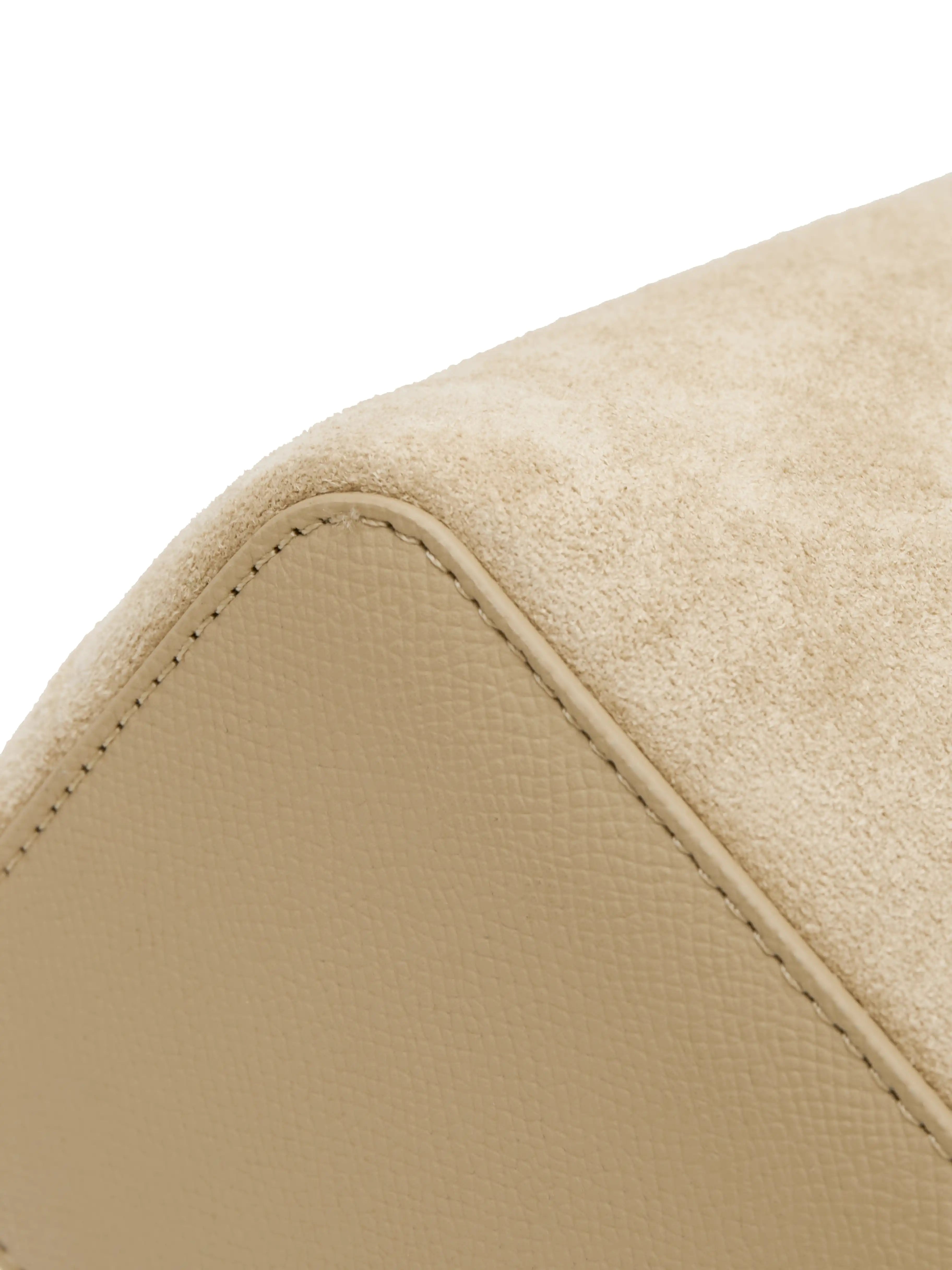 Vienna Top Handle  Crossbody Bag（2.0）-  Ivory Fake Suede