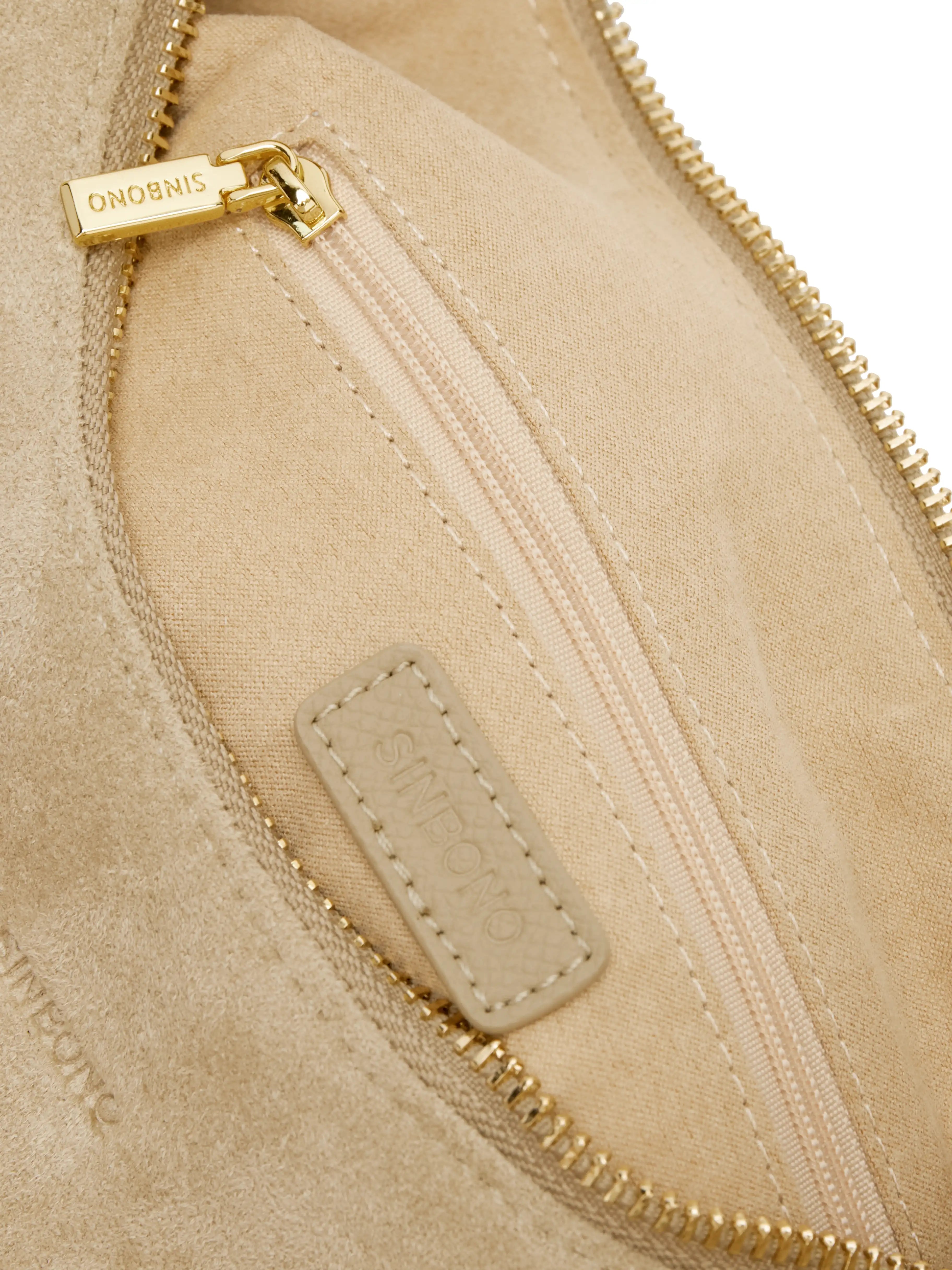 Vienna Top Handle  Crossbody Bag（2.0）-  Ivory Fake Suede