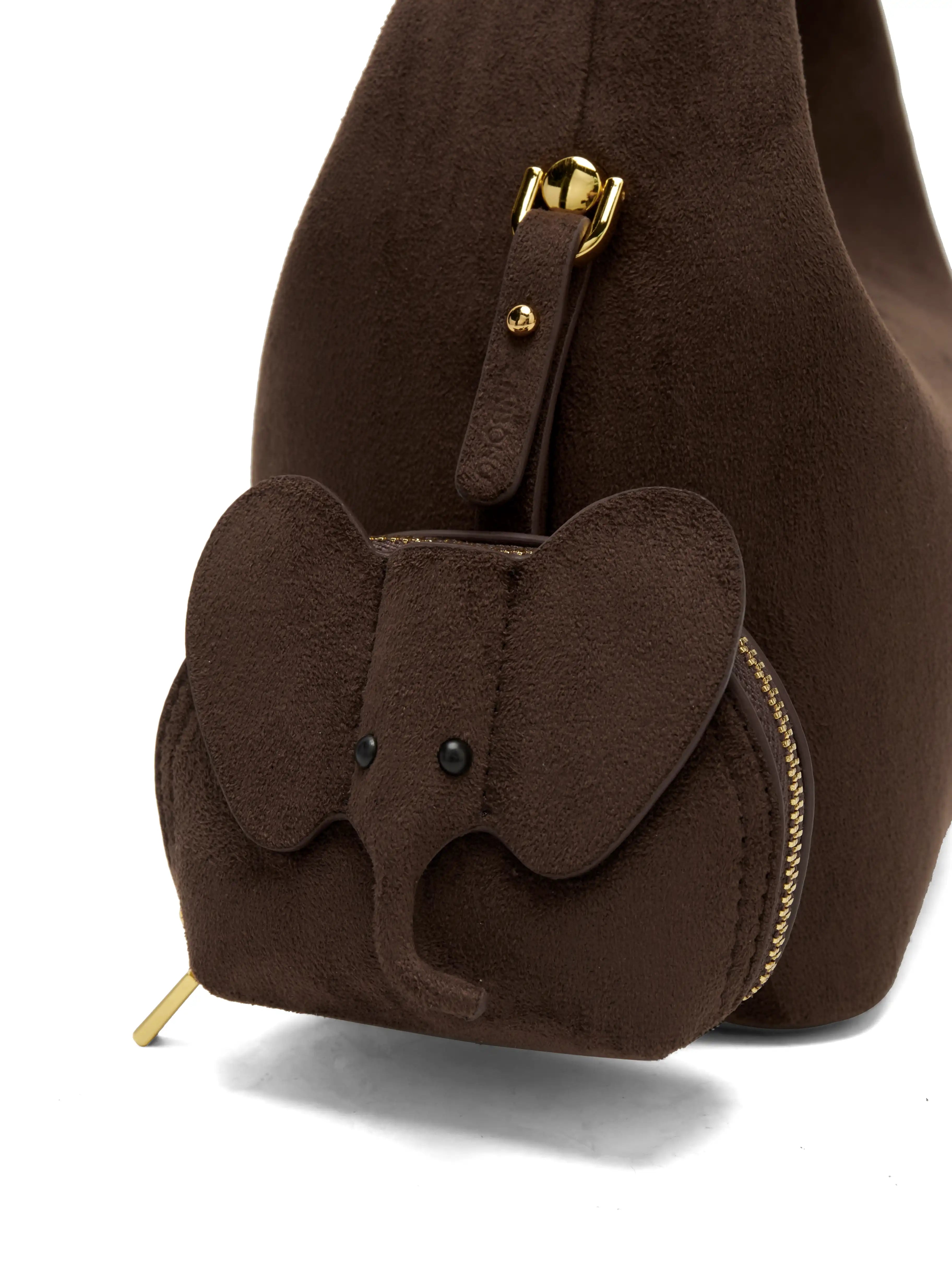 Vienna Top Handle  Crossbody Bag（2.0）- Dark Brown Fake Suede