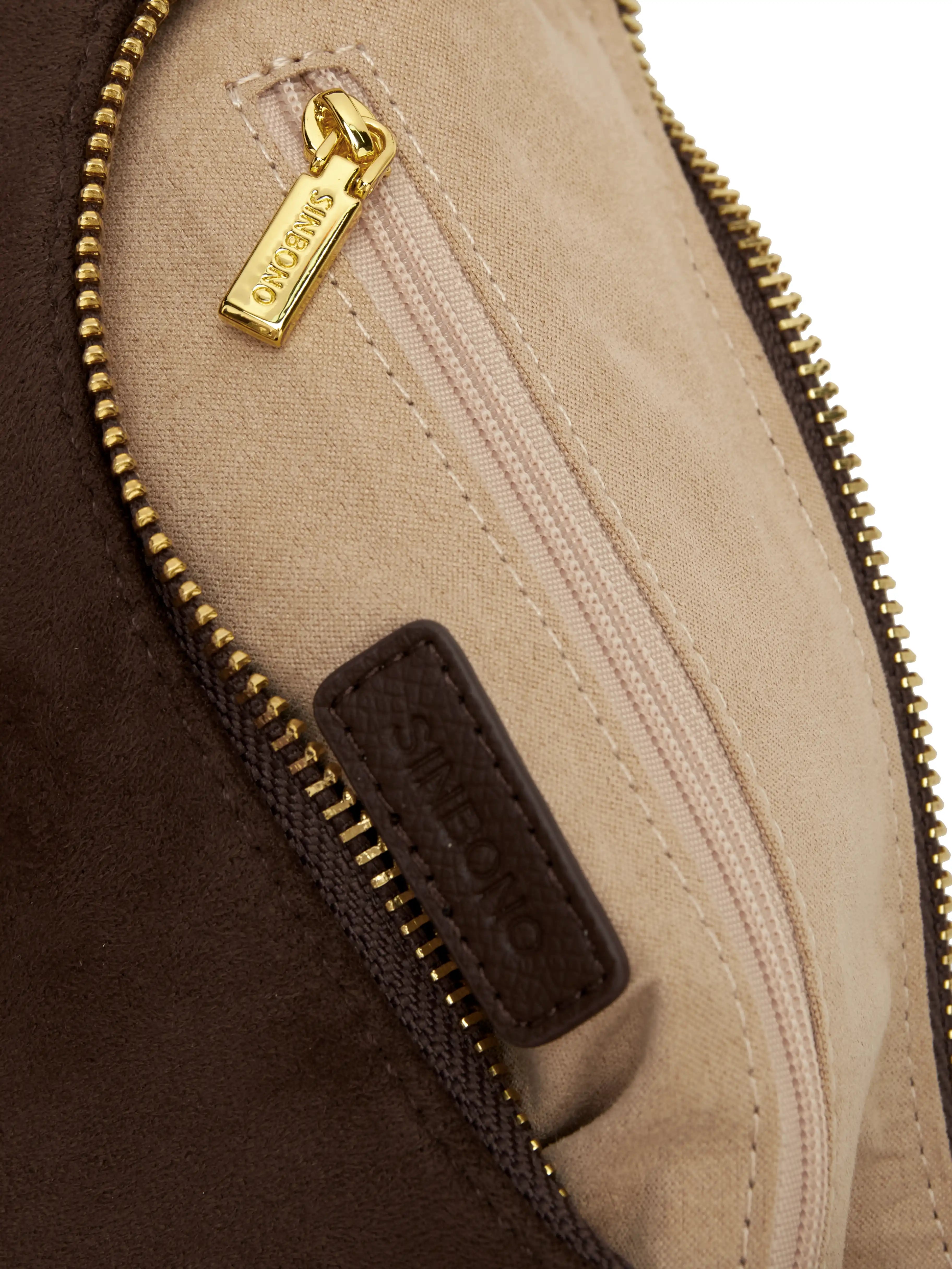 Vienna Top Handle  Crossbody Bag（2.0）- Dark Brown Fake Suede