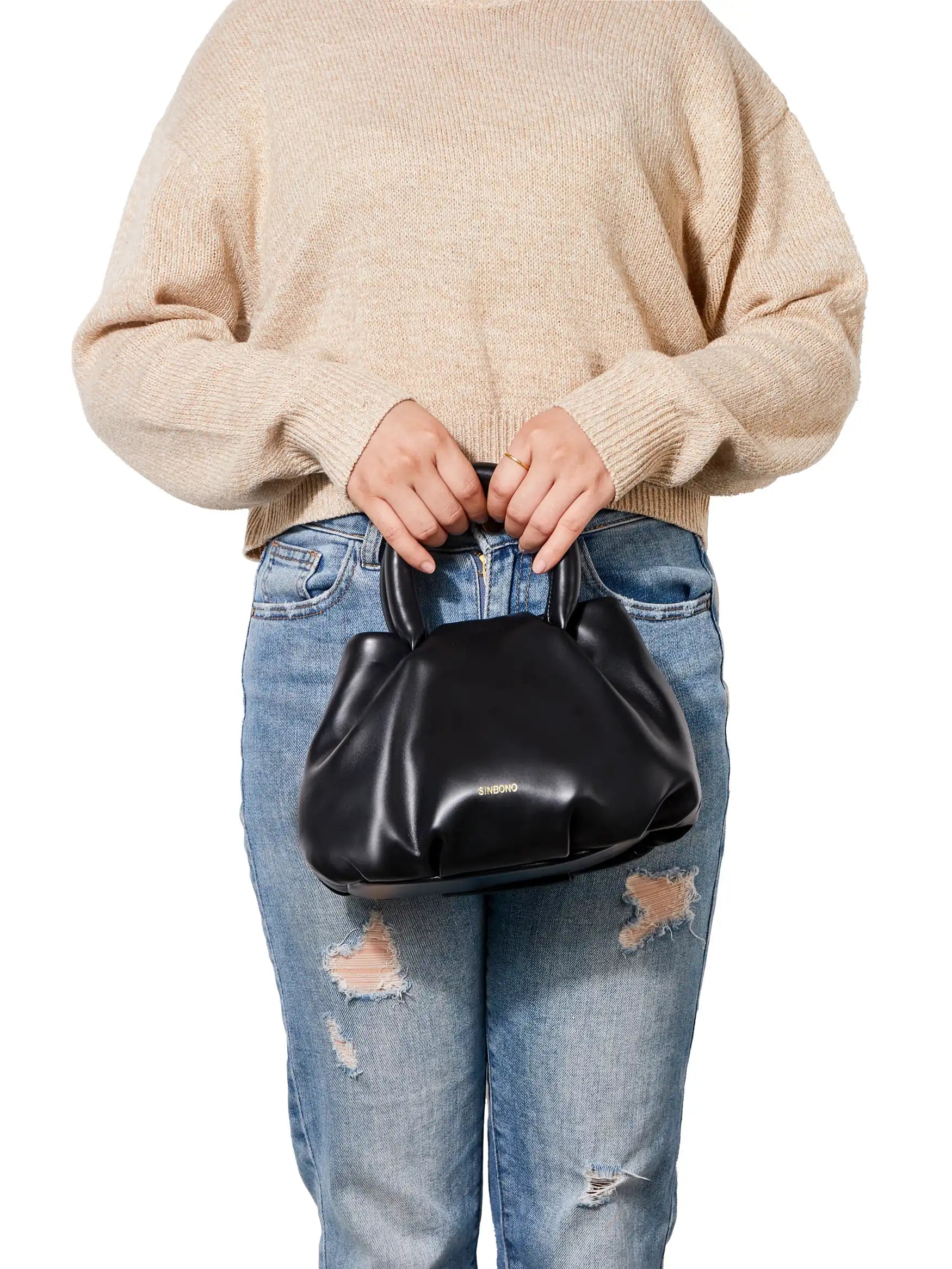 Gal Top Handle Crossbody Bag - Black