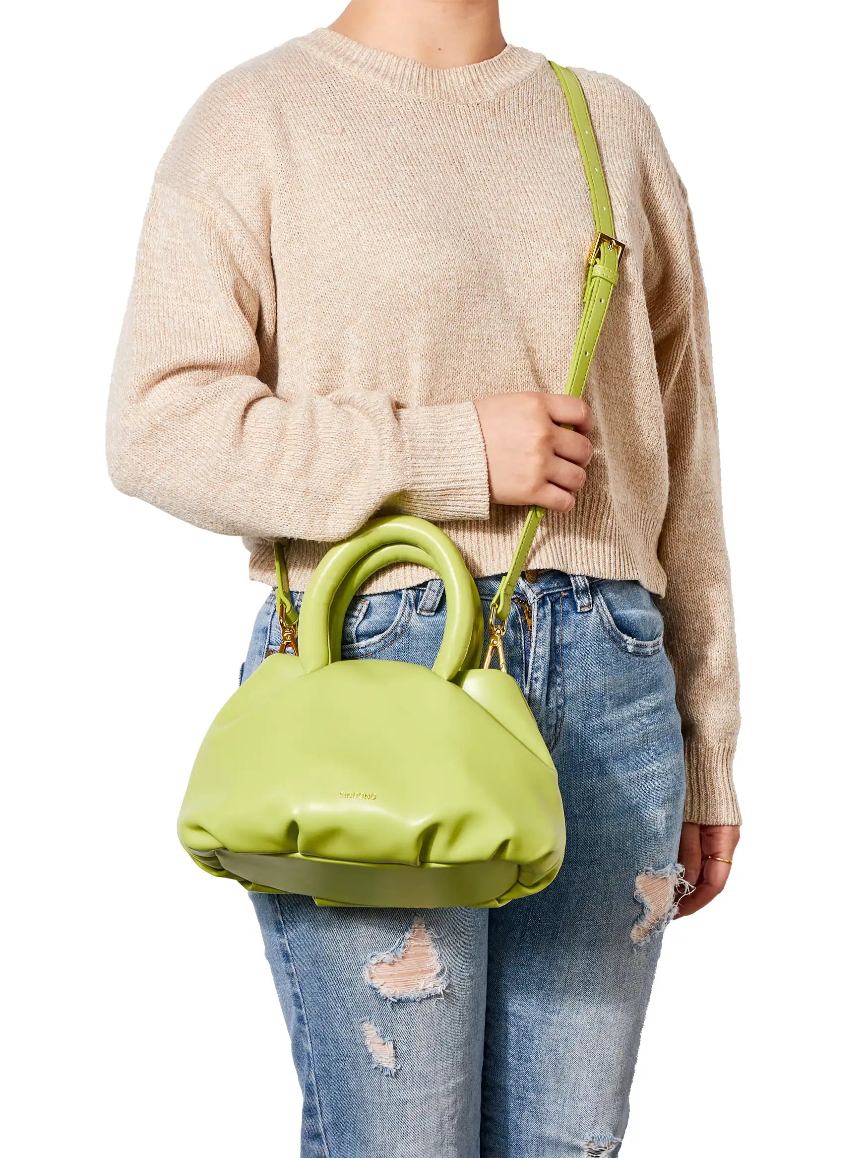 Gal Top Handle Crossbody Bag - Lime Green