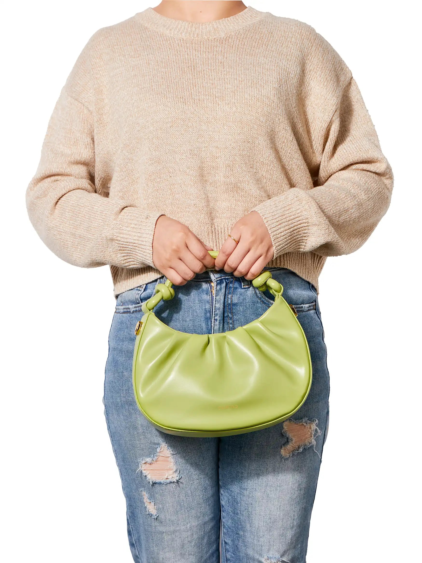Cate Top Handle Crossbody Bag - Lime Green