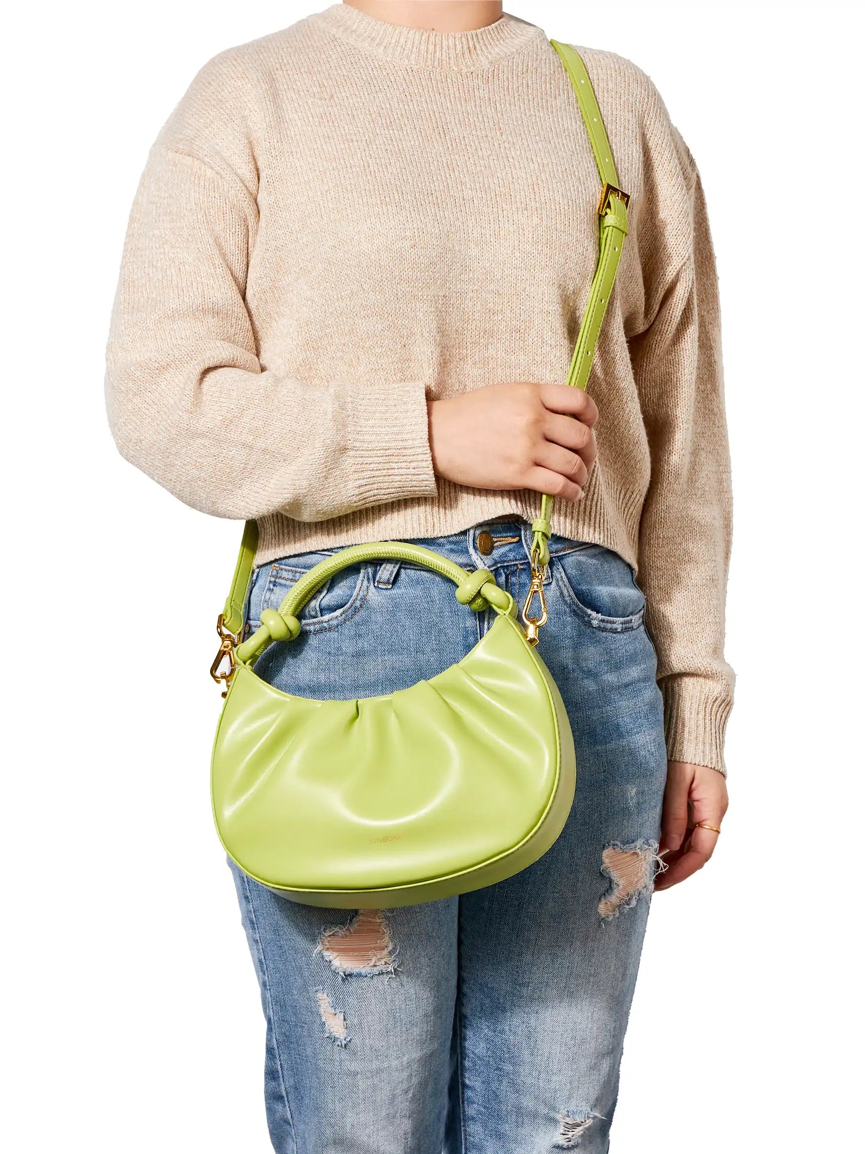 Cate Top Handle Crossbody Bag - Lime Green