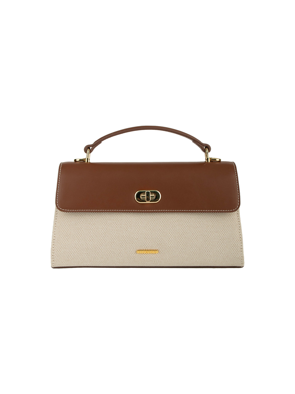 Maeve Shoulder Bag - Ivory with brown
