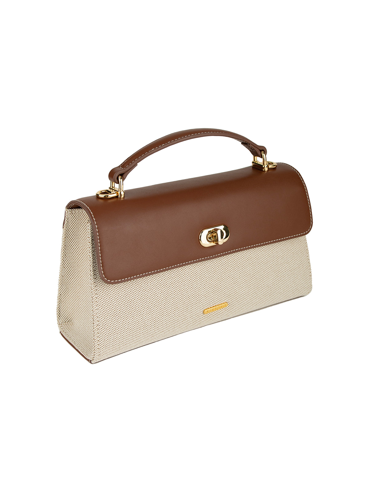 Maeve Shoulder Bag - Ivory with brown