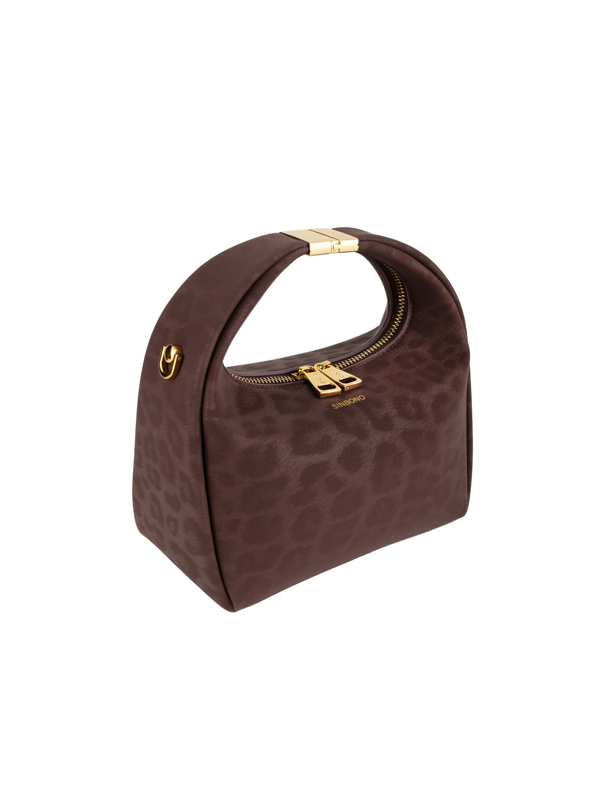 Beatrix  Top Handle Crossbody Bag（3.0） - Red wine with leopard print