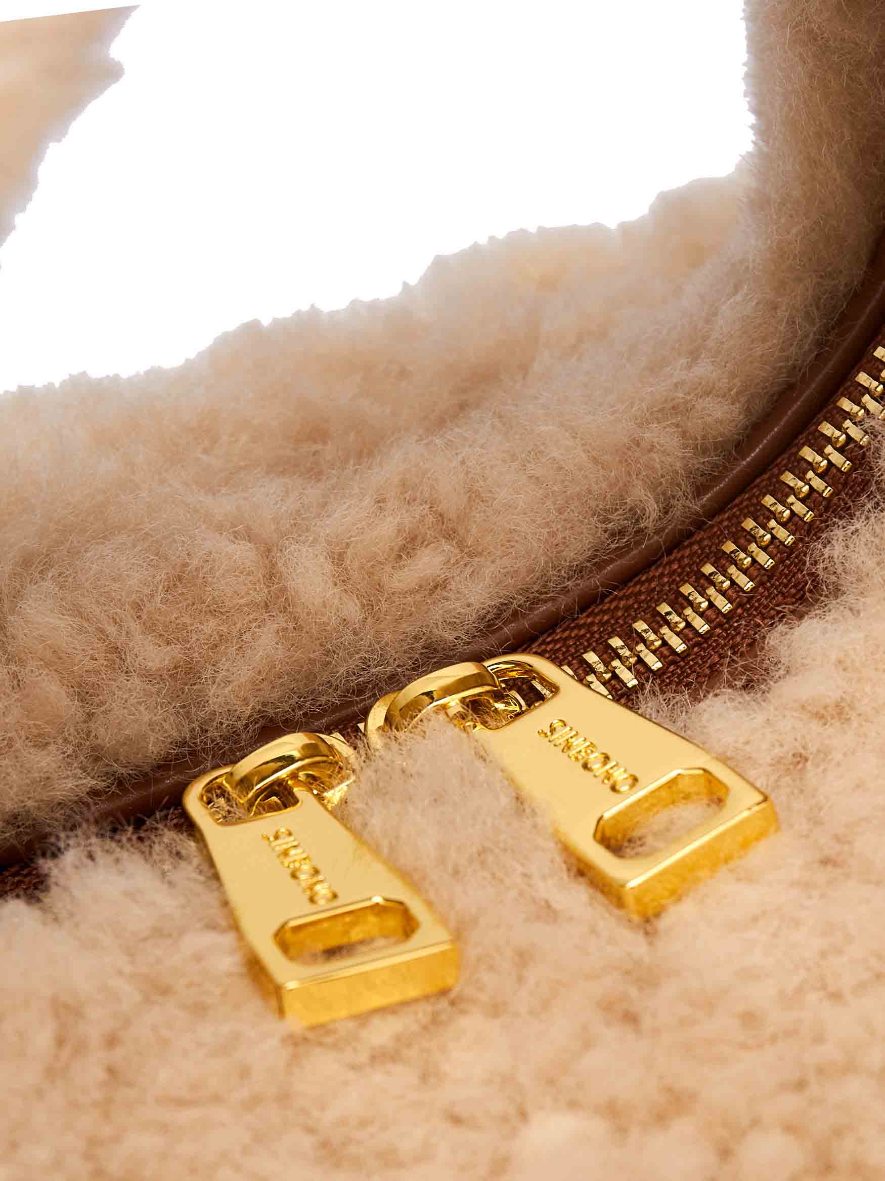 Medium Vienna Top Handle  Crossbody Bag in Cream Yellow Vegan Leather -  Detail
