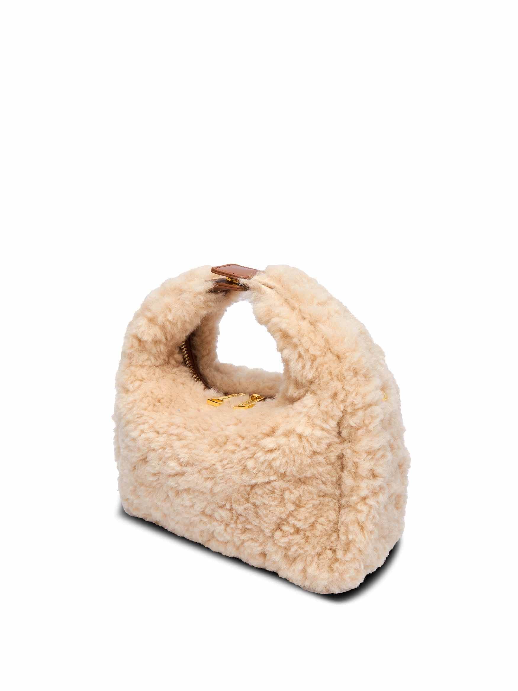 Medium Vienna Top Handle  Crossbody Bag in Cream Yellow Vegan Leather - Side Angle
