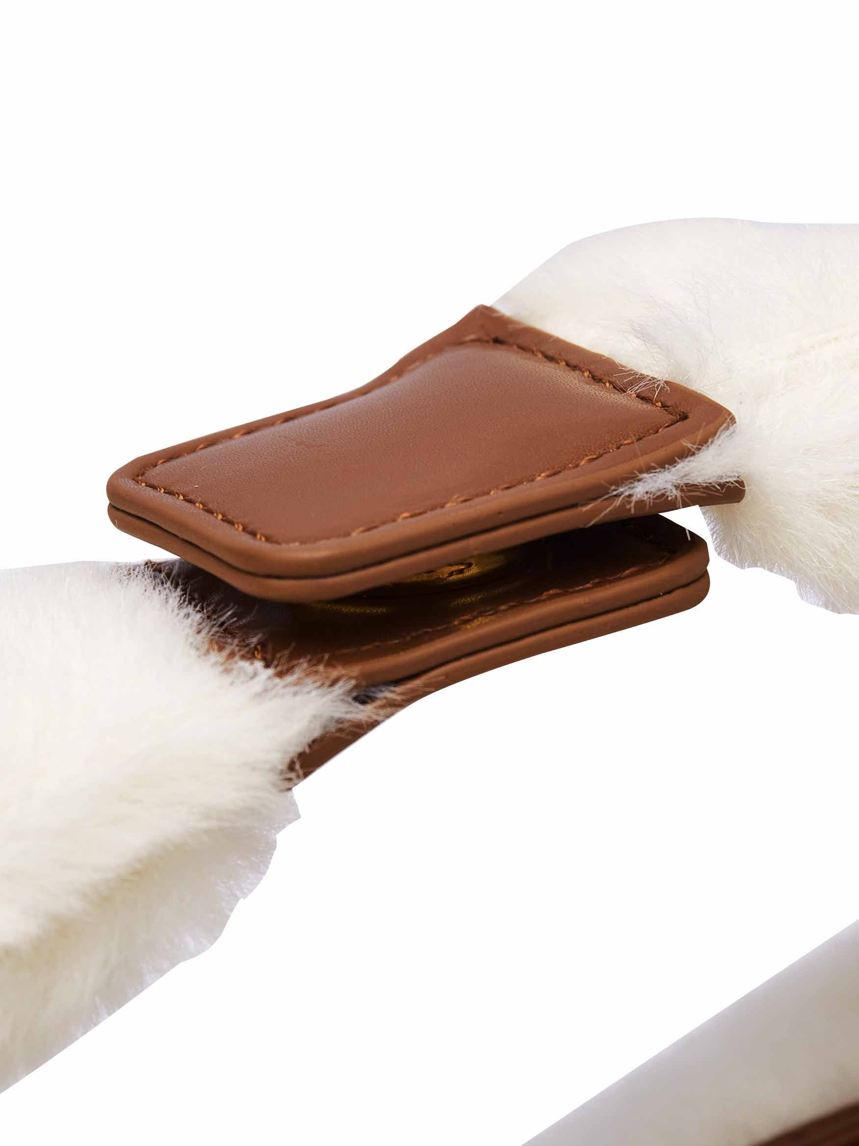Medium Vienna Top Handle  Crossbody Bag in Snow White Vegan Leather - Top Handle Close-Up