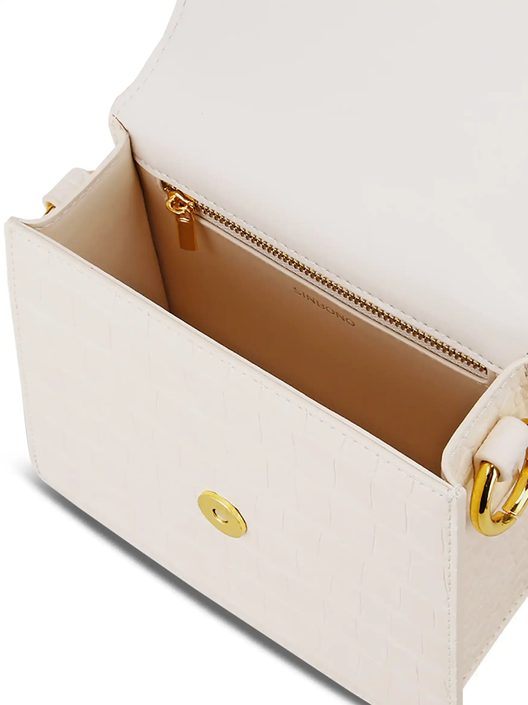 Mia Acrylic Chain Top Handle Bag - Ivory