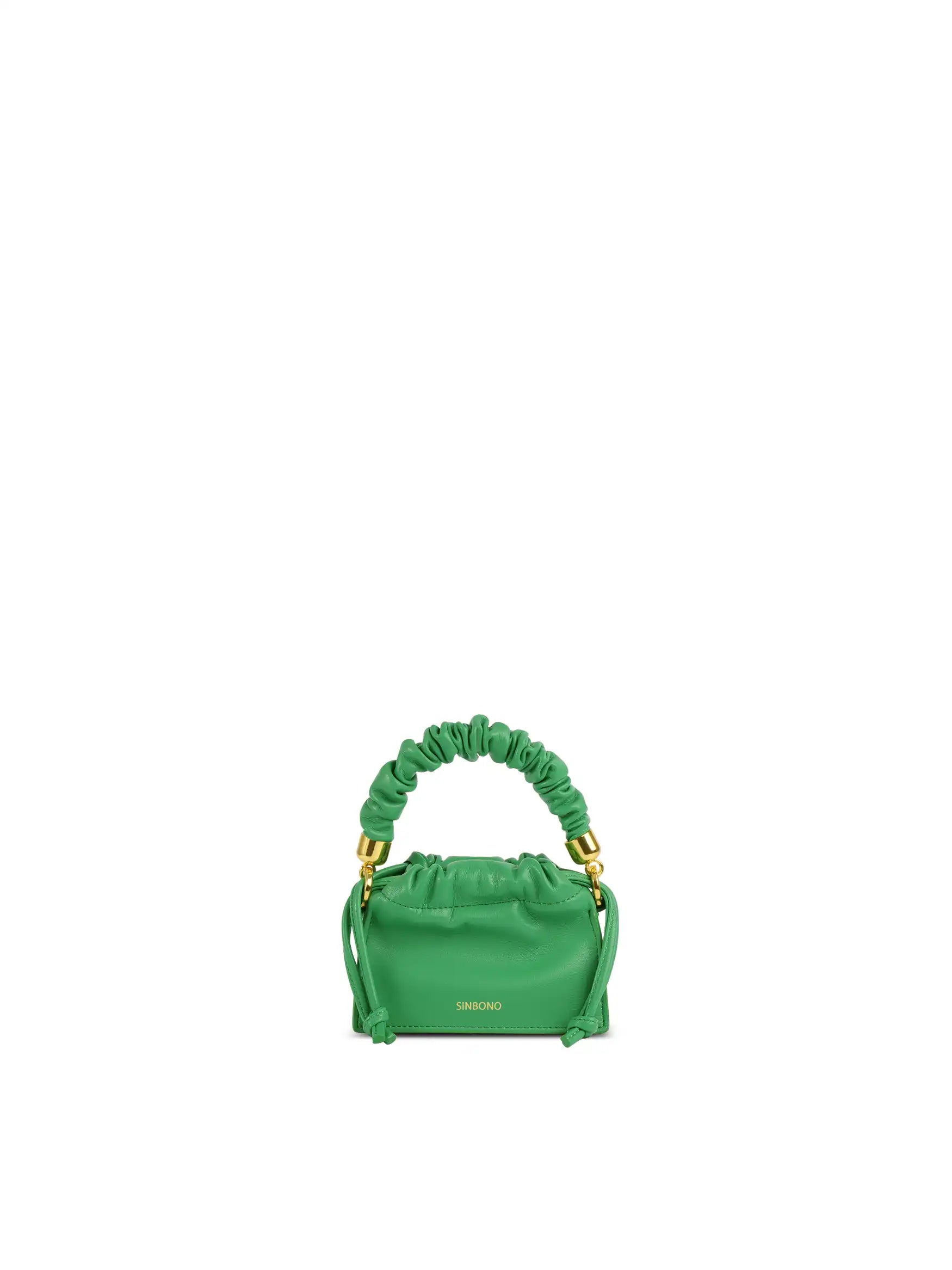 Mini Drawstring Handbag - Grass Green
