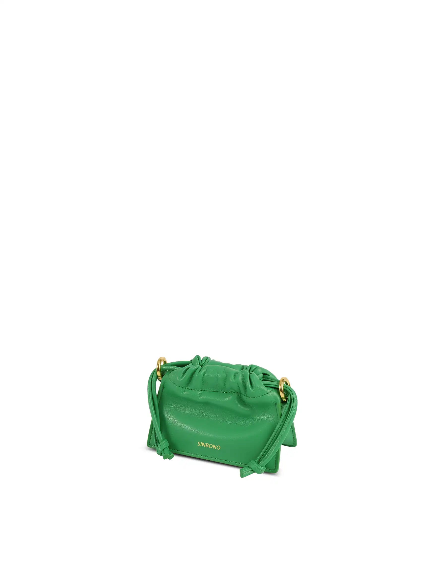 Mini Drawstring Handbag - Grass Green